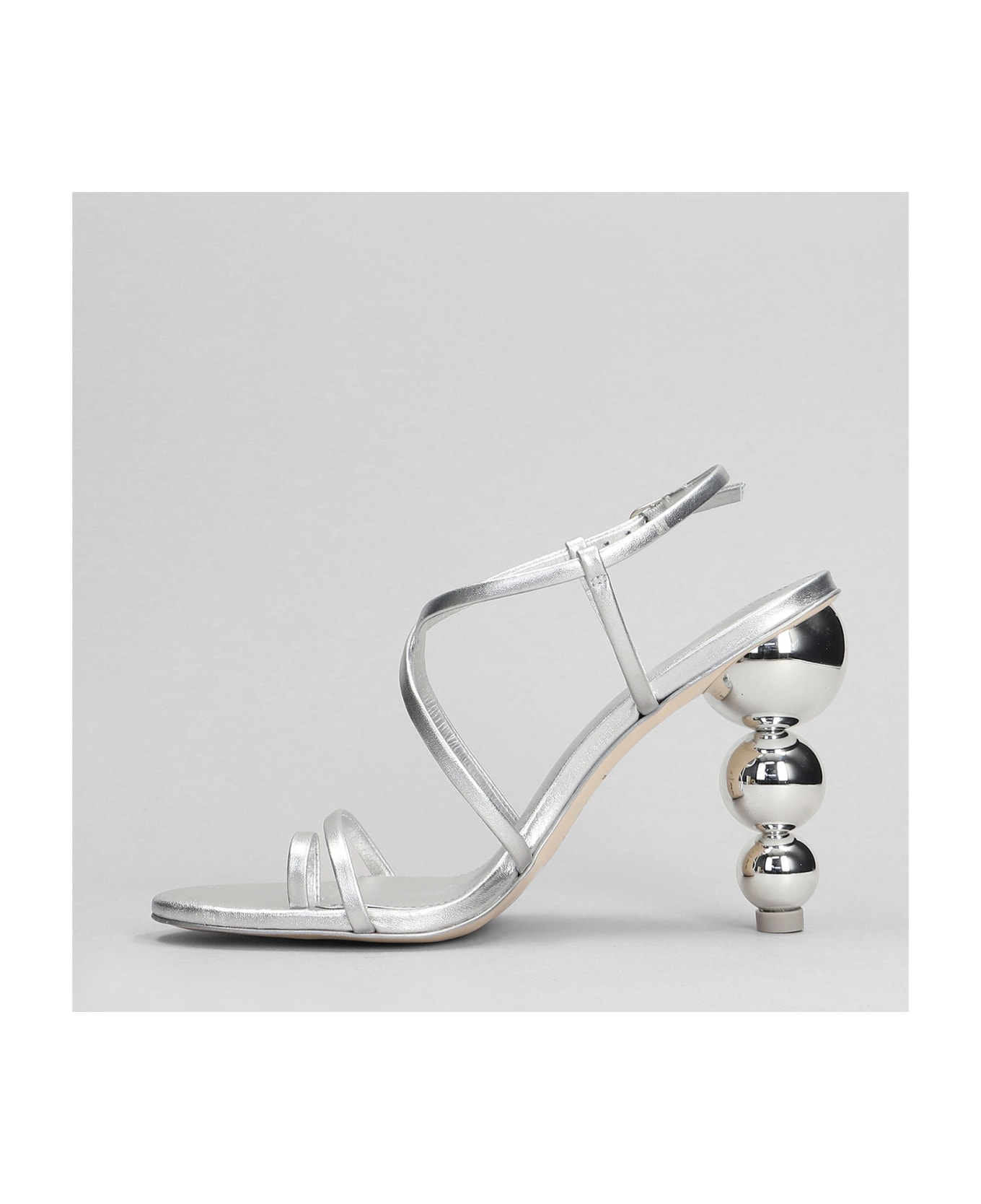 Cult Gaia Robyn Sandals In Silver Leather Sandals - SILVER