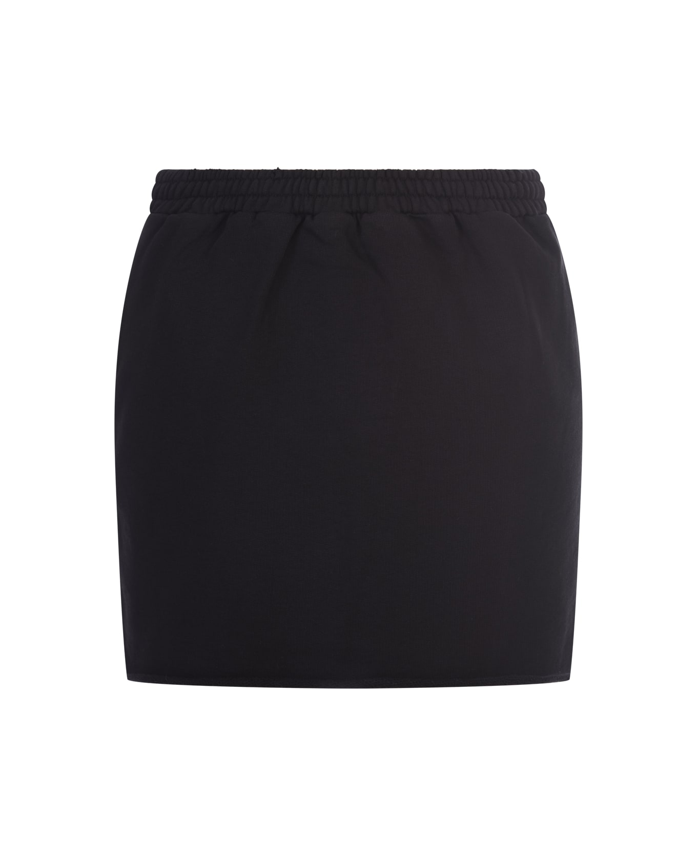 Barrow Black Mini Skirt With Drawstring - Black