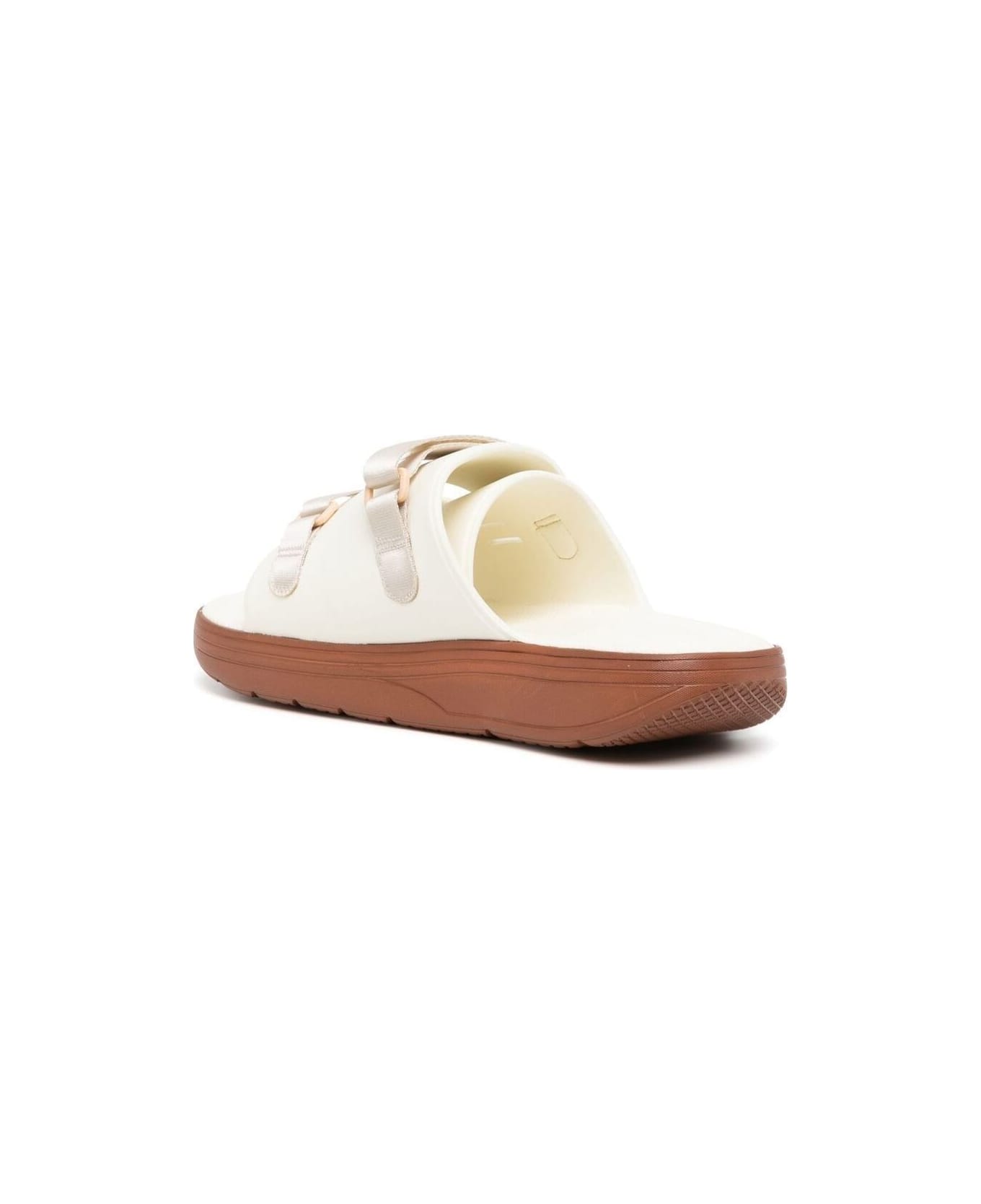 SUICOKE 'urich' White Sandals With Velcro Fastening And Embossed Logo In Rubber Woman - White
