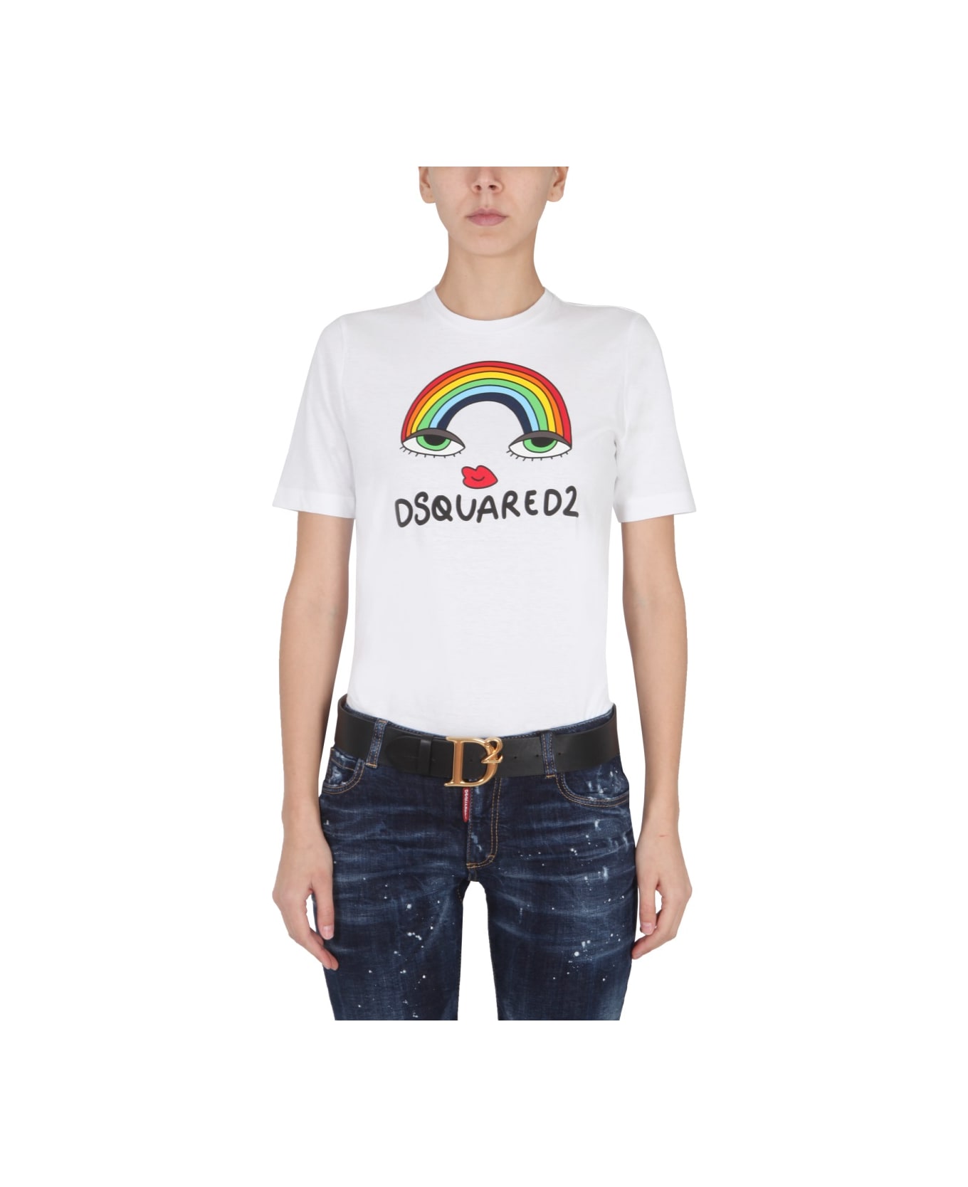 Dsquared2 T-shirt "rainbow Renny" - WHITE Tシャツ