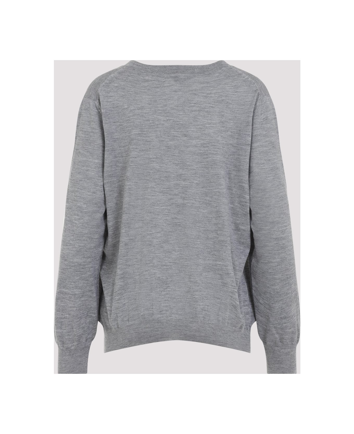Bottega Veneta V Neck Cashmere Sweater - Grey Melange