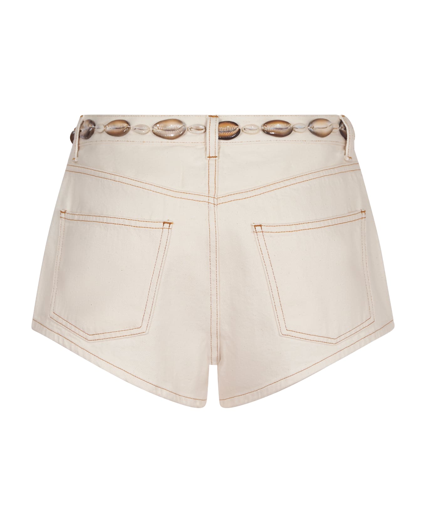 Alanui Ocean Dream Denim Shorts - White