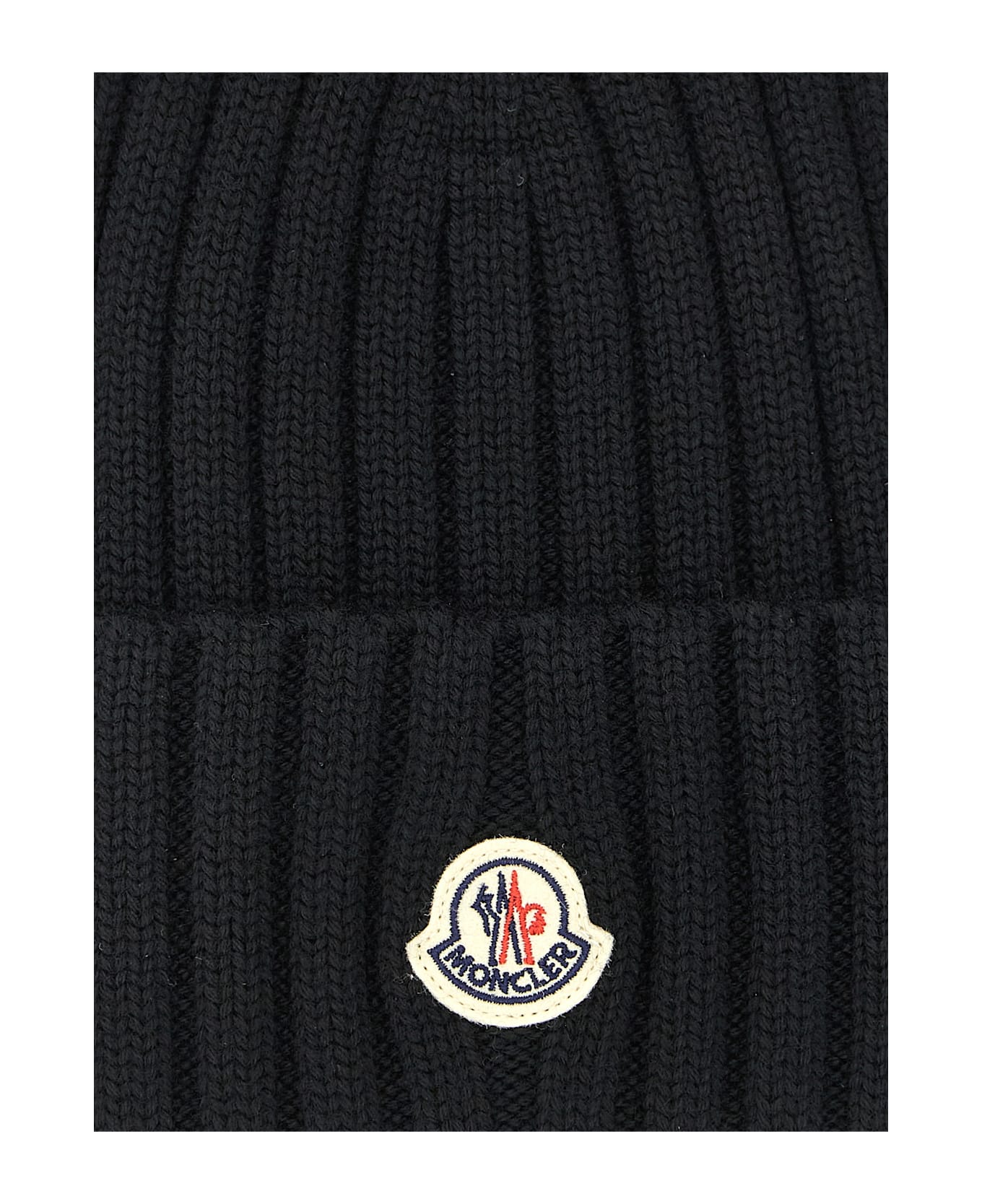 Moncler Logo Patch Beanie - Black  