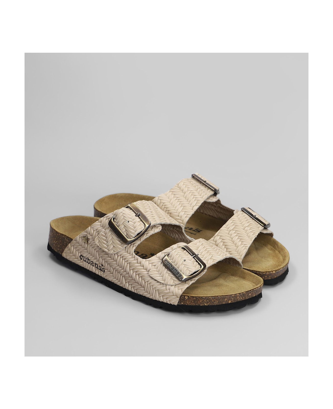 Cubanas Amalia Flats In Beige Leather - beige