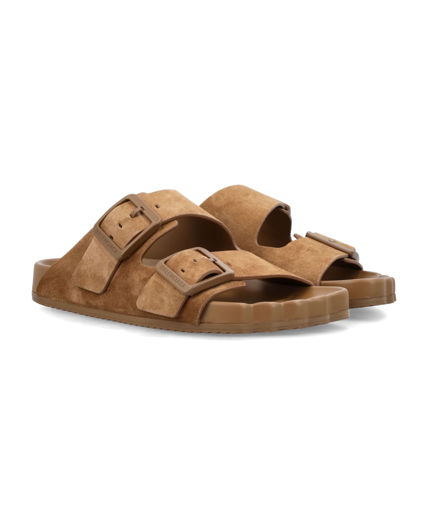 サンダル・ミュール BALENCIAGA Camel suede Sunday slippers (761342WCGA1 2200) Balenciaga Camel Suede Sunday Slippers | italist