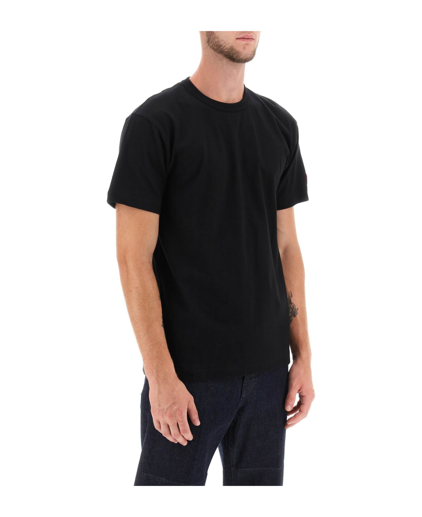 Comme des Garçons Shirt Boy T-shirt With Pixel Patch - Black