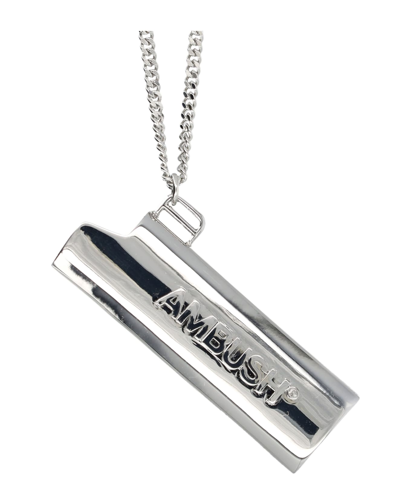 AMBUSH Logo Lighter Case Necklace - SILVER