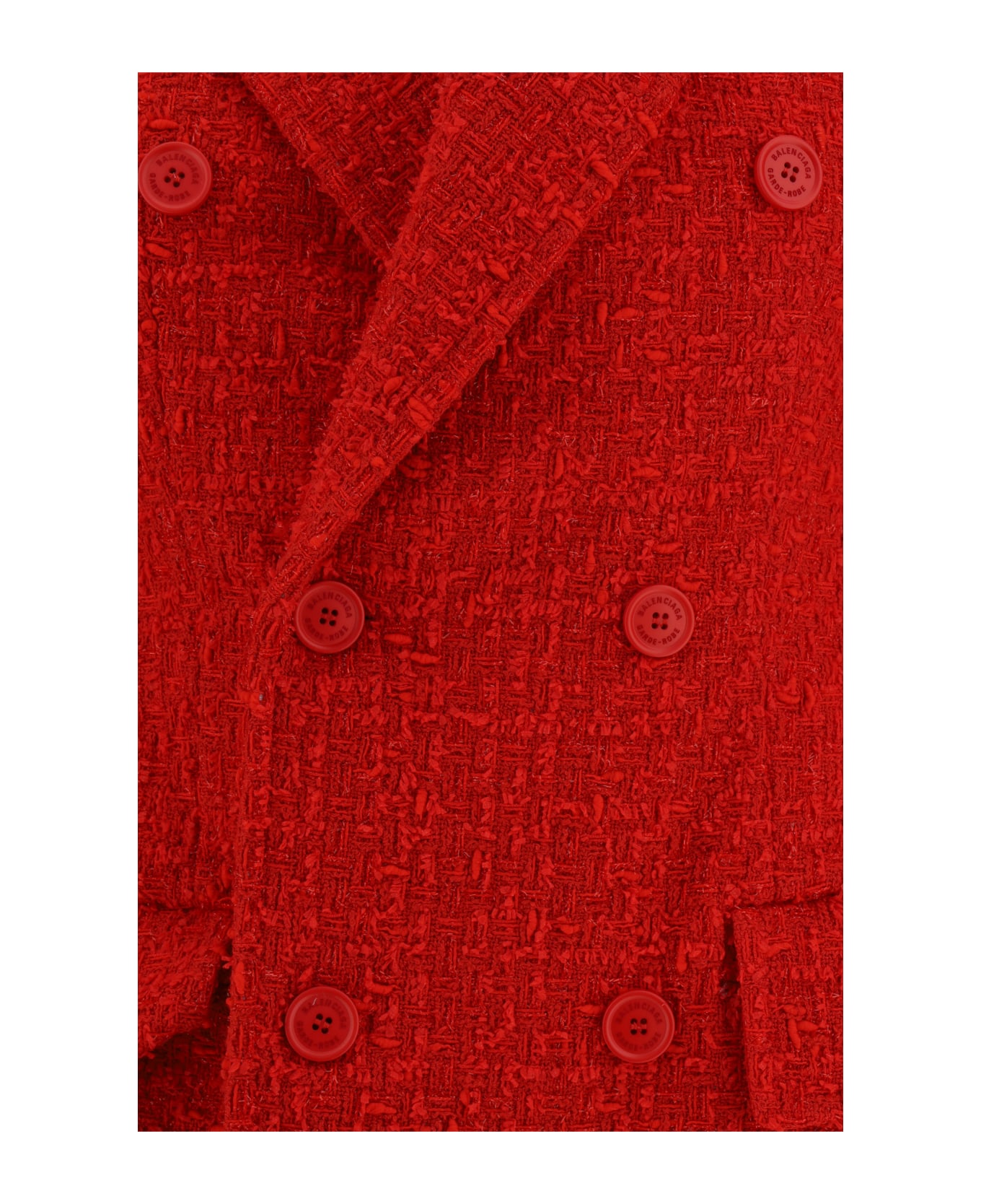 Balenciaga Tweed Blazer Jacket - red