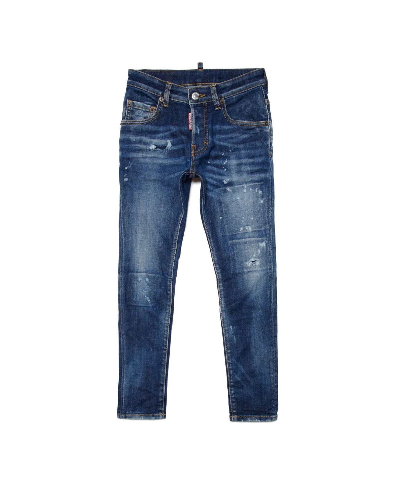 Dsquared2 Skater Skinny Jeans In Dark Blue Washed With Rips - Blue ボトムス