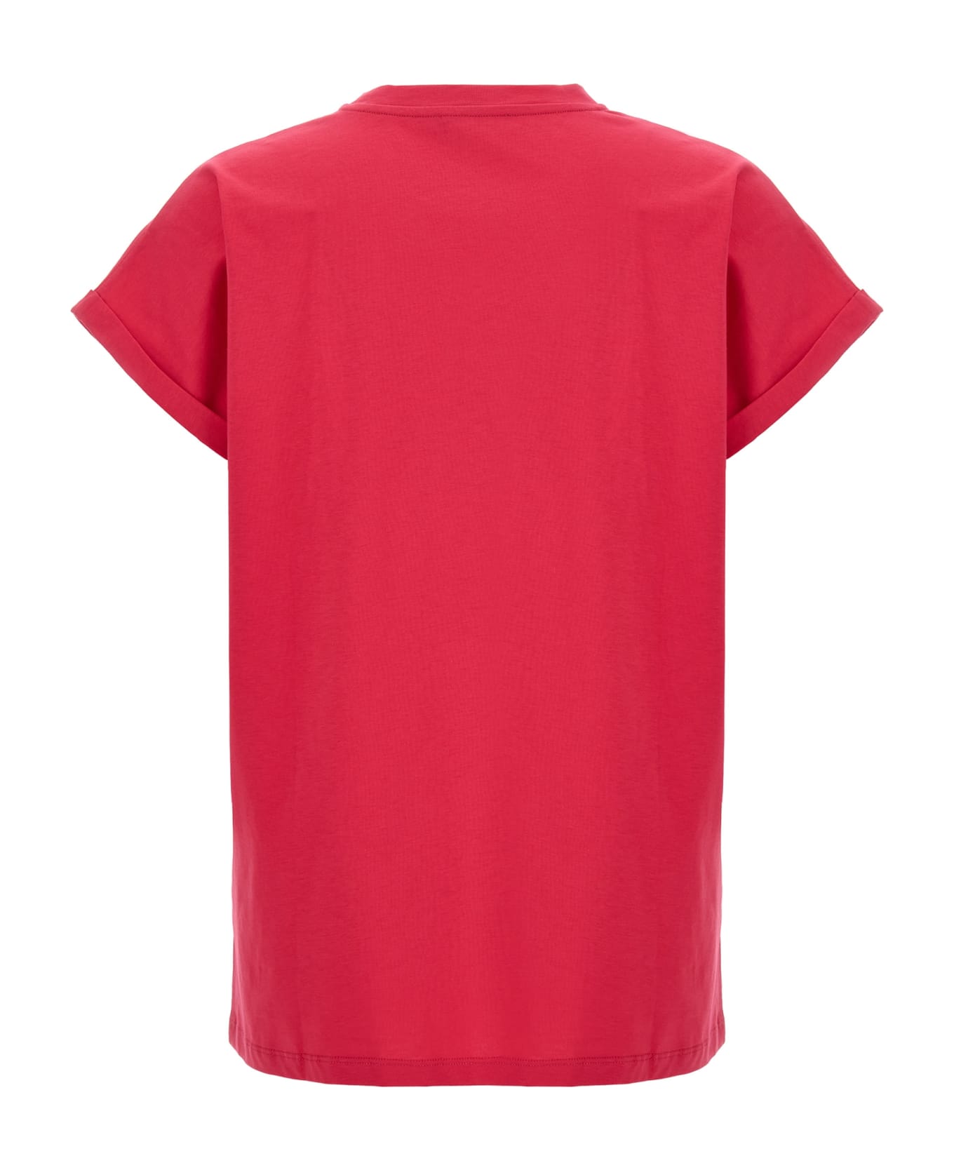 Balmain Flocked Logo T-shirt - Fuchsia