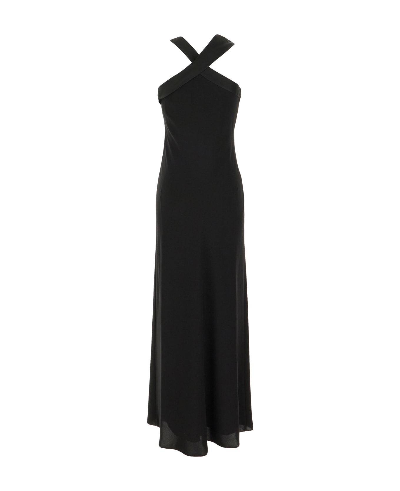 Max Mara Studio Black Triacetate Blend Long Dress - Nero