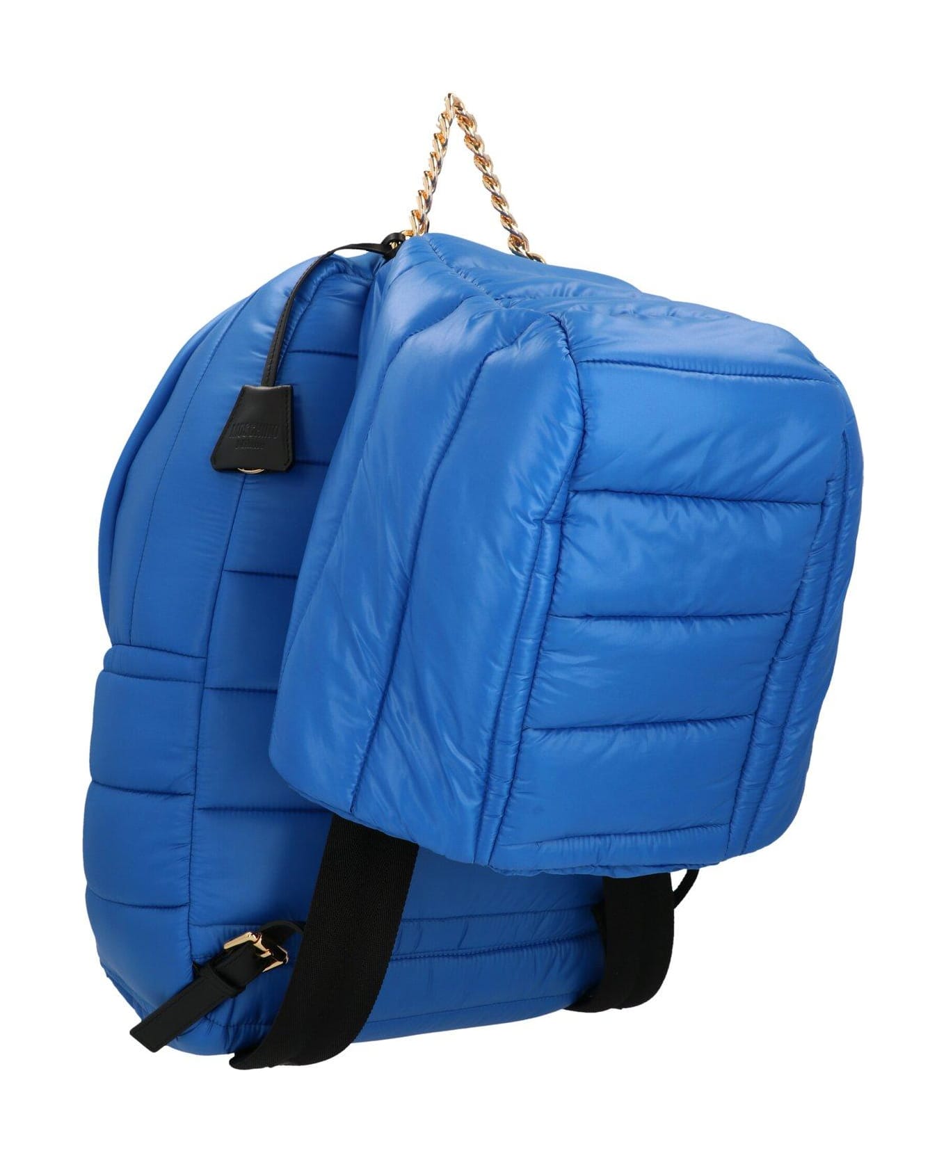 Moschino Quilted Small Backpack - Blue バックパック