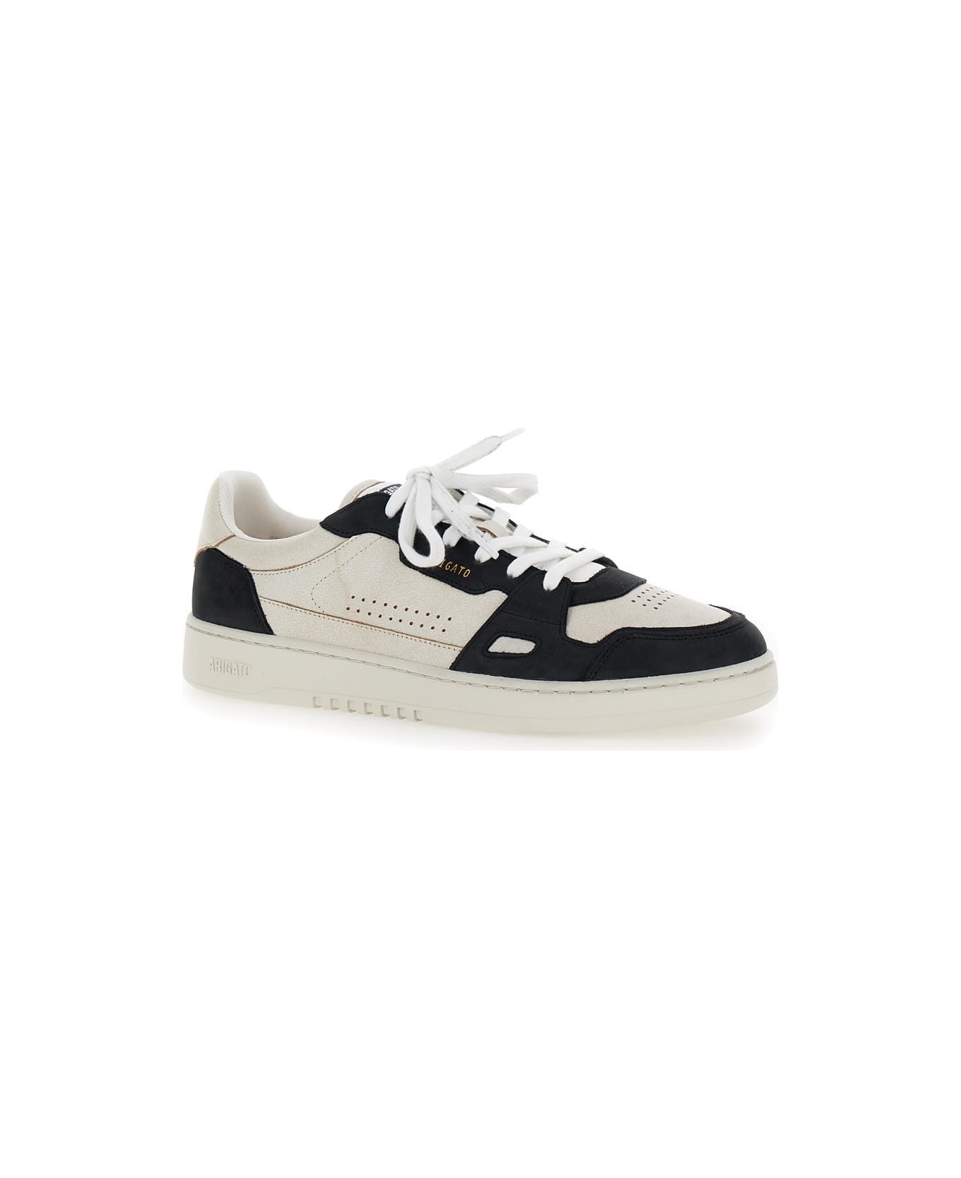 Axel Arigato 'dice Lo' Black And Beige Two-tone Sneakers In Calf Leather Man - White/black