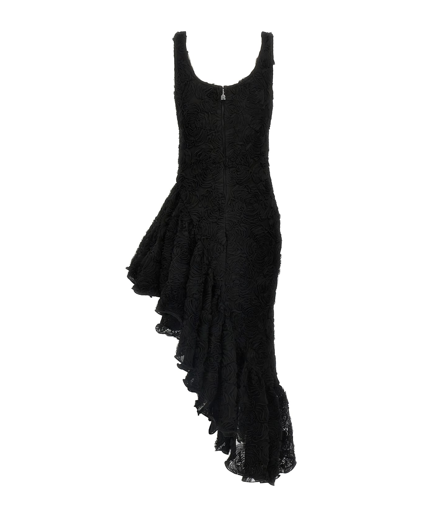 Rotate by Birger Christensen Flower Mesh Ruffle - nero