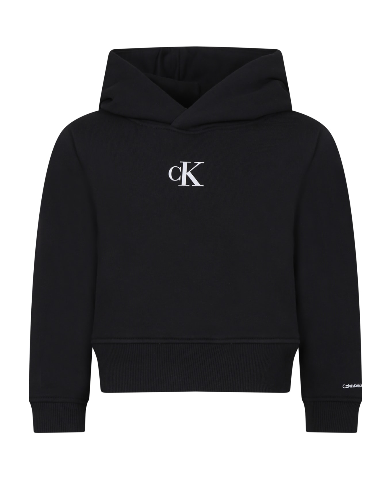 Calvin Klein Sweat-shirt Noir Pour Fille Avec Logo - Black ニットウェア＆スウェットシャツ