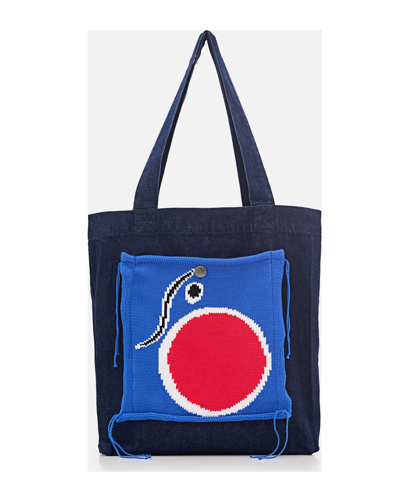 Charles Jeffrey Loverboy Tote Bag With Knit Patch - Blue