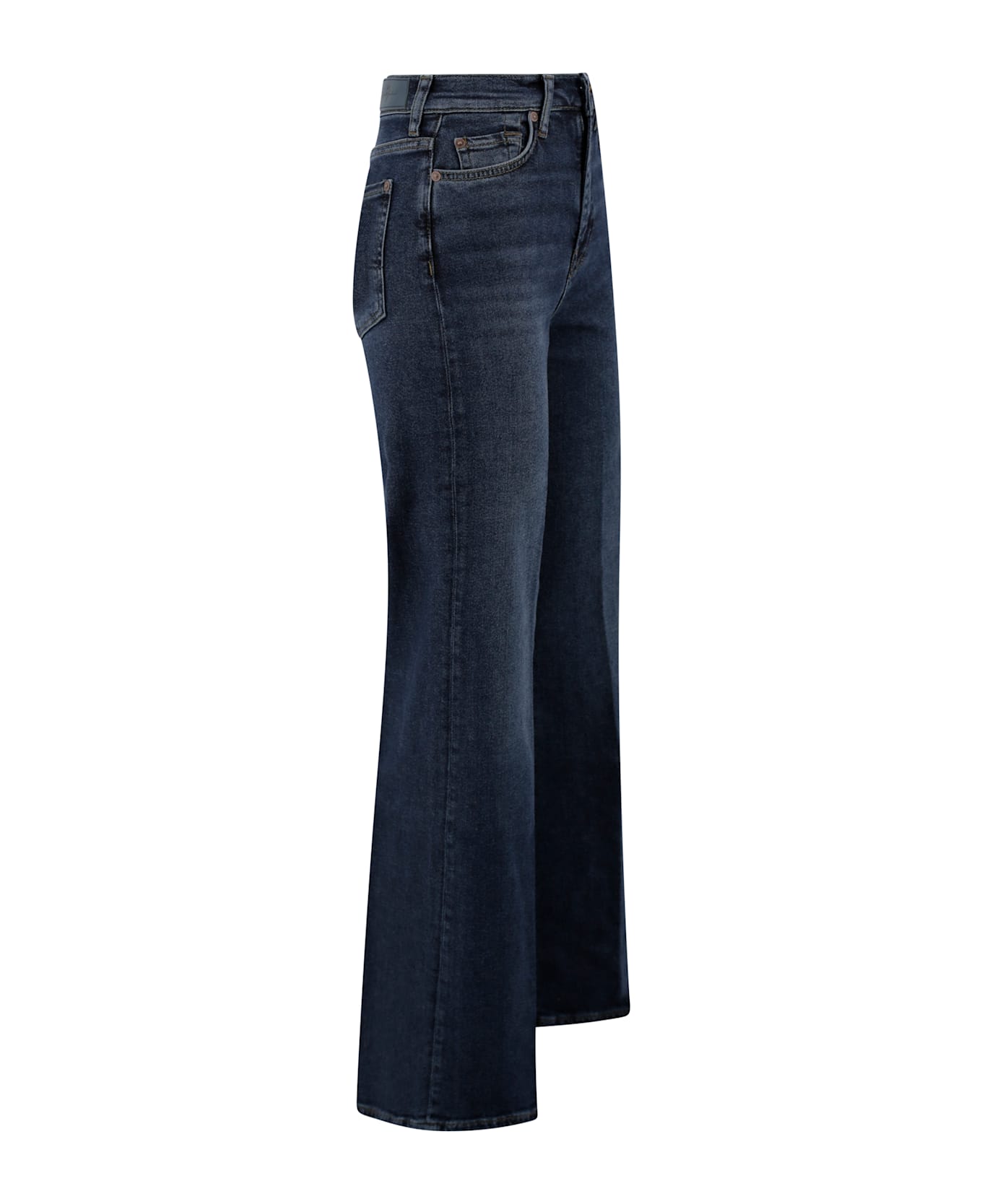 7 For All Mankind Wide Leg High Waist Jeans - Blue
