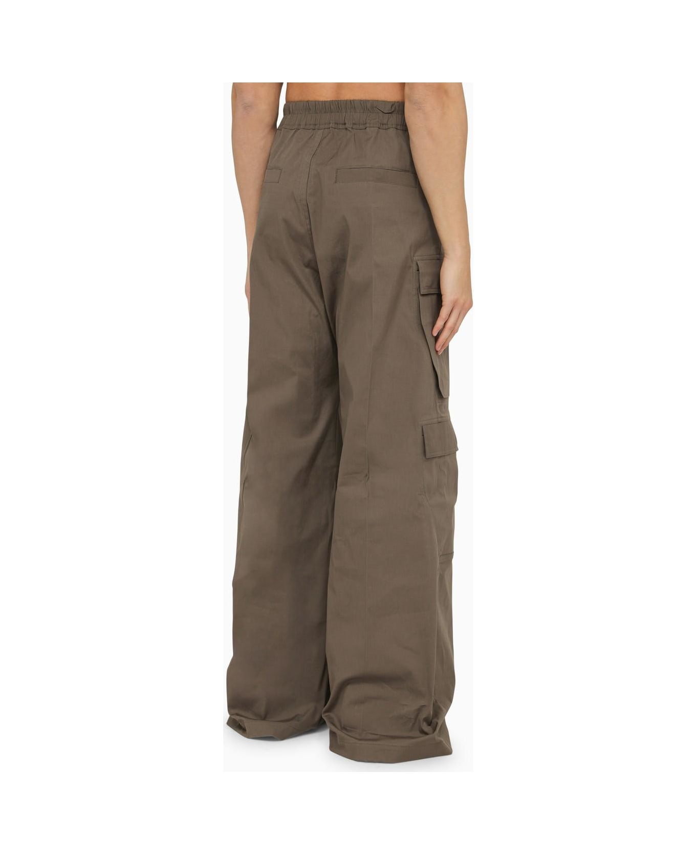 Rick Owens Wide Cargobelas Cotton Trousers - Dust