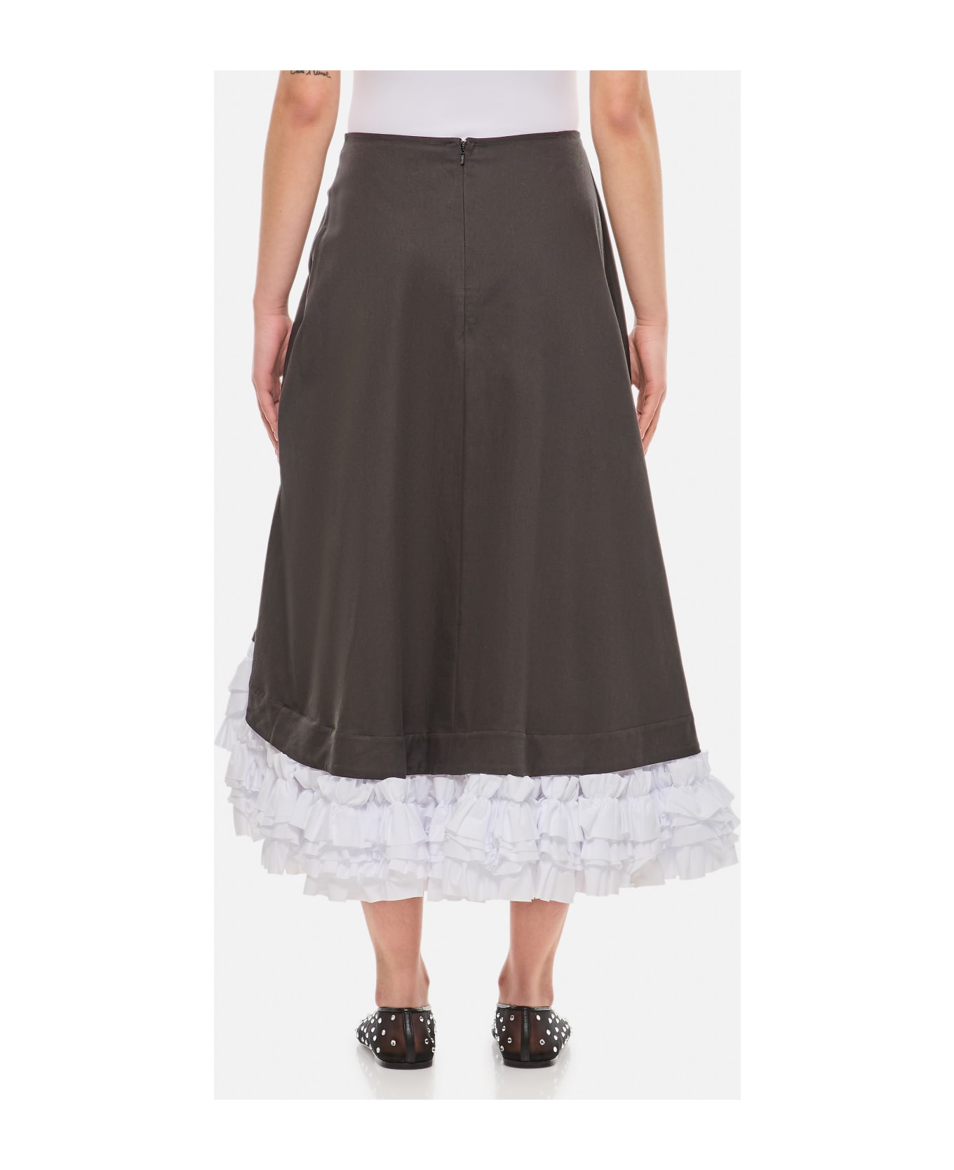 Molly Goddard Jules Cotton Midi Skirt - Black