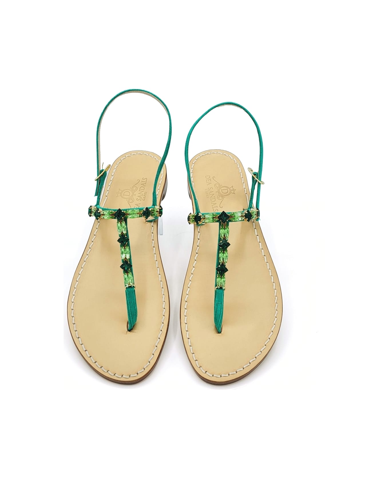 Dea Sandals Marechiaro Green Jewel Sandals - emerald green, green