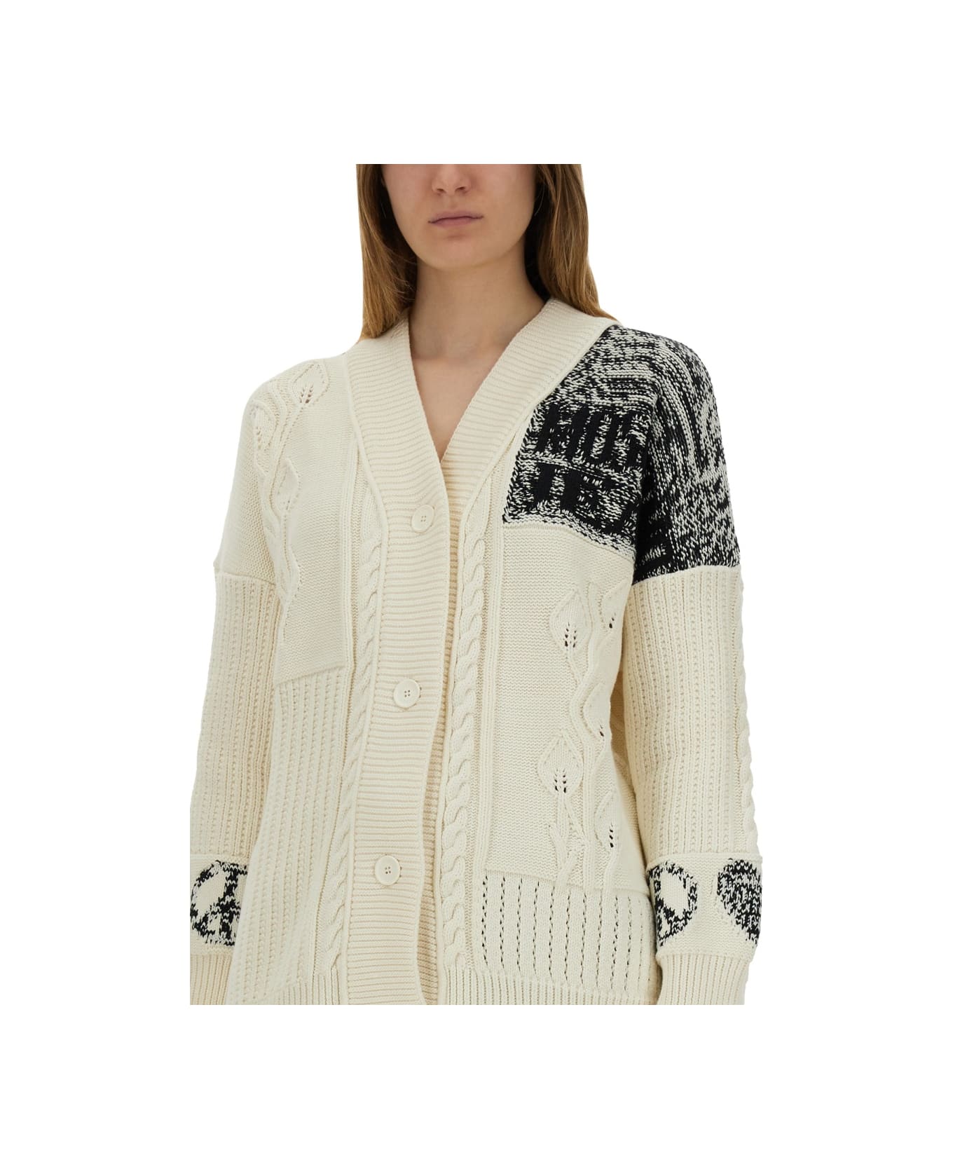 M05CH1N0 Jeans Cotton Knit Cardigan - IVORY