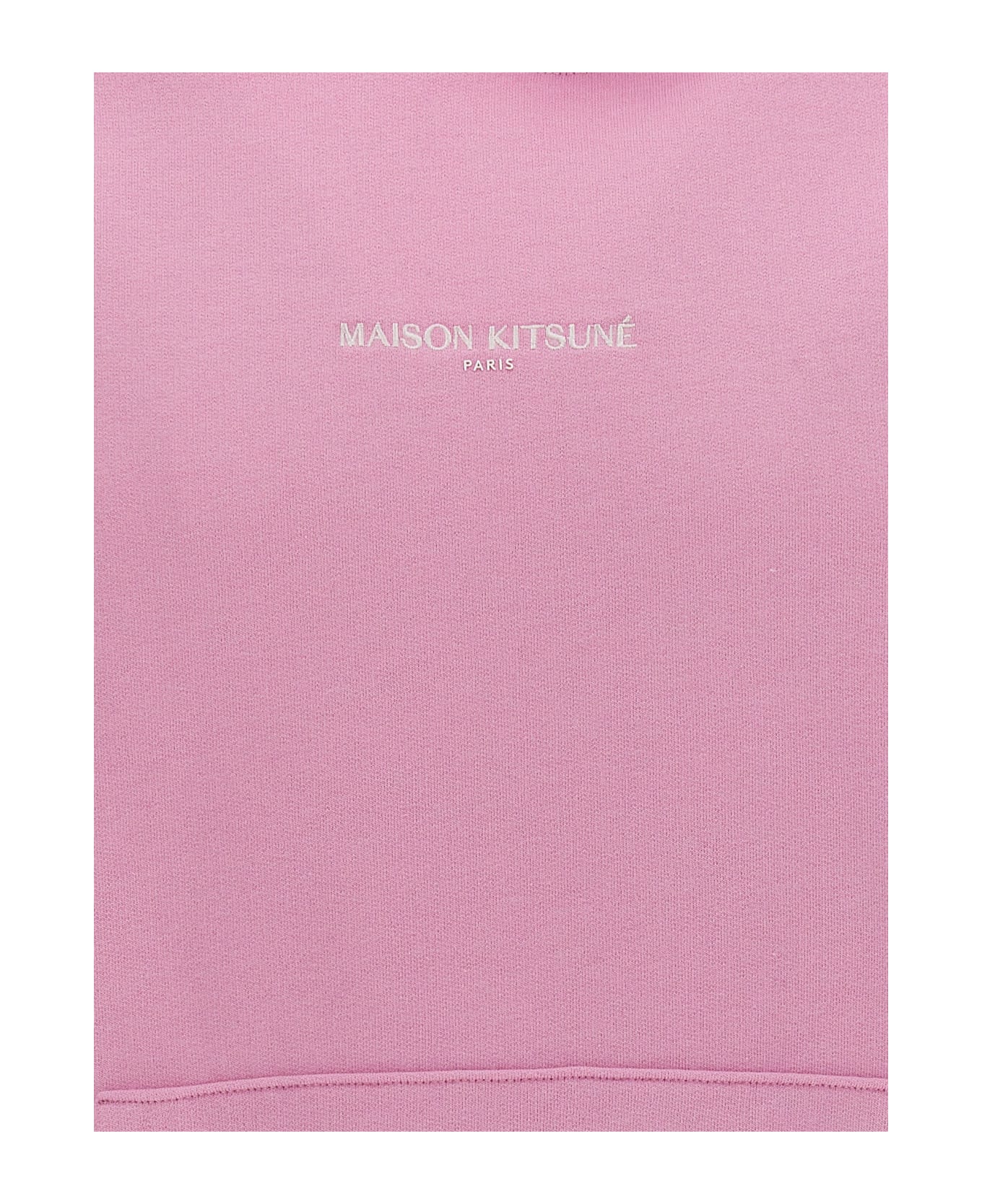 Maison Kitsuné Logo Embroidery Hoodie - Pink