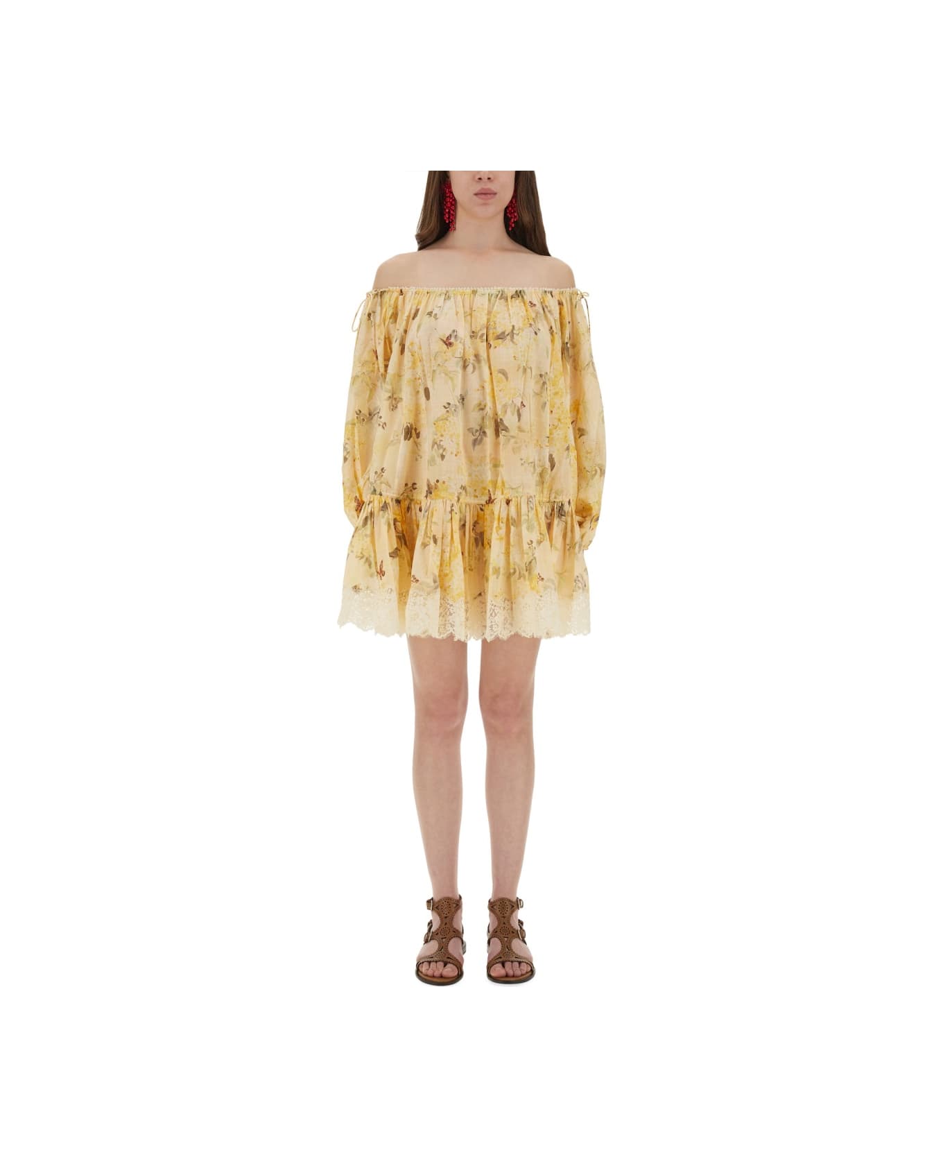 Zimmermann "cascadian" Short Dress - YELLOW