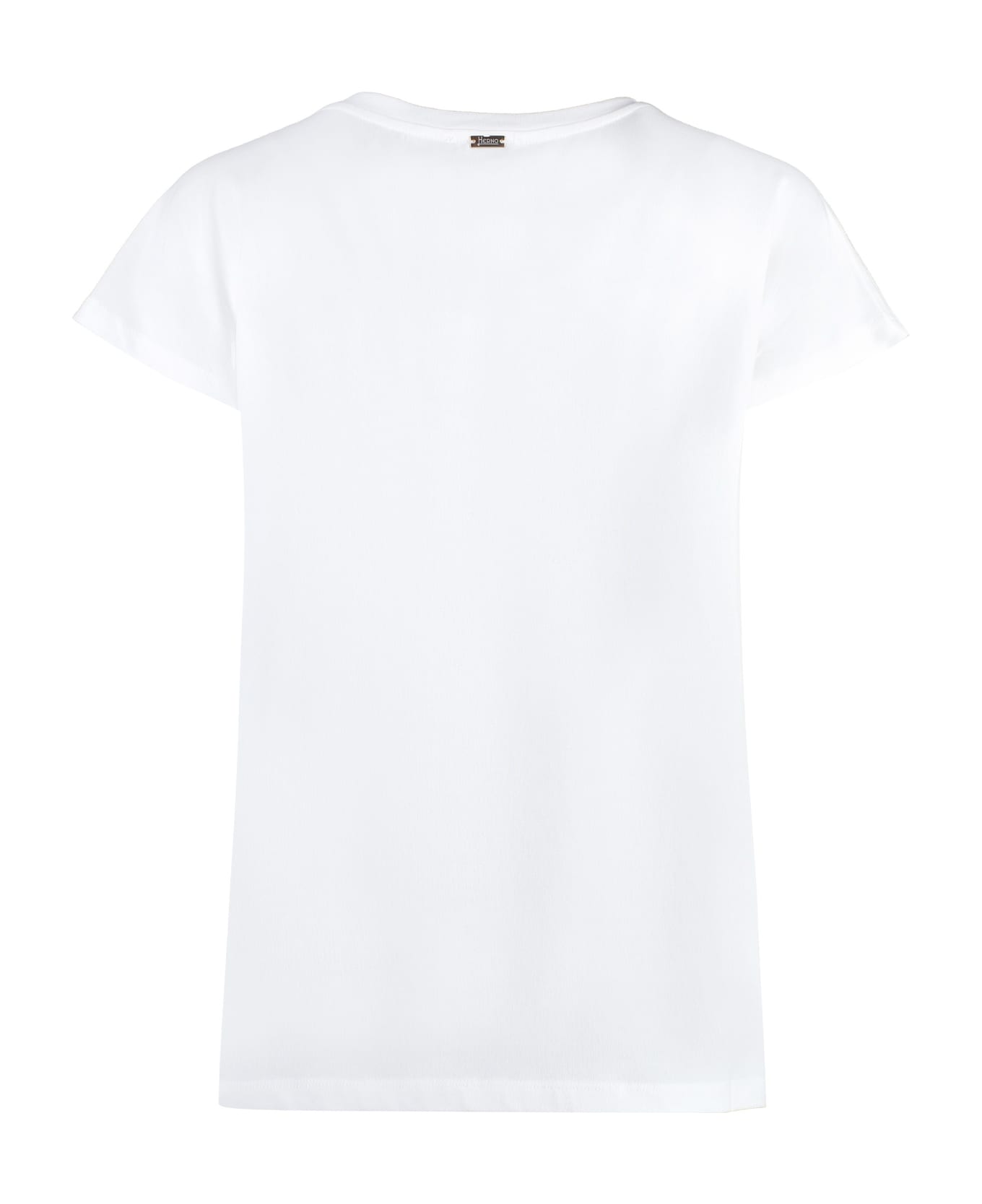 Herno Logo Cotton T-shirt - WHITE