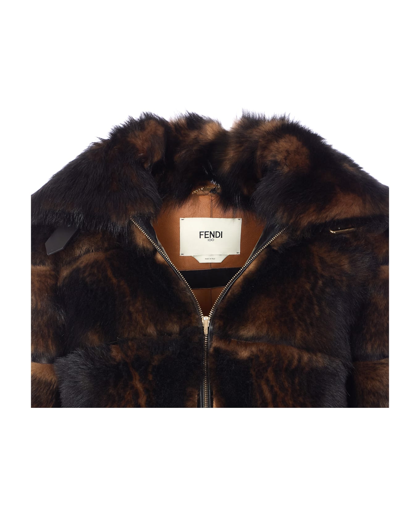 Fendi Color Pquin Motif Jacket - Brown