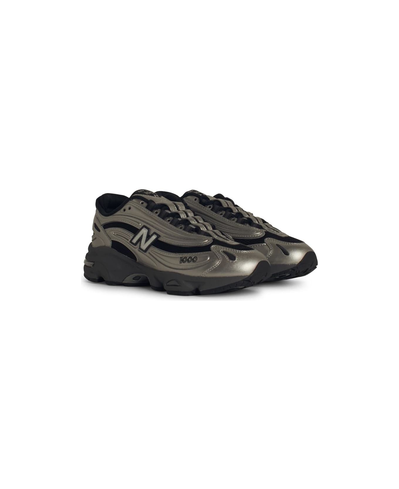 New Balance 
1000
 Silver Leather Blend Sneakers - Silver