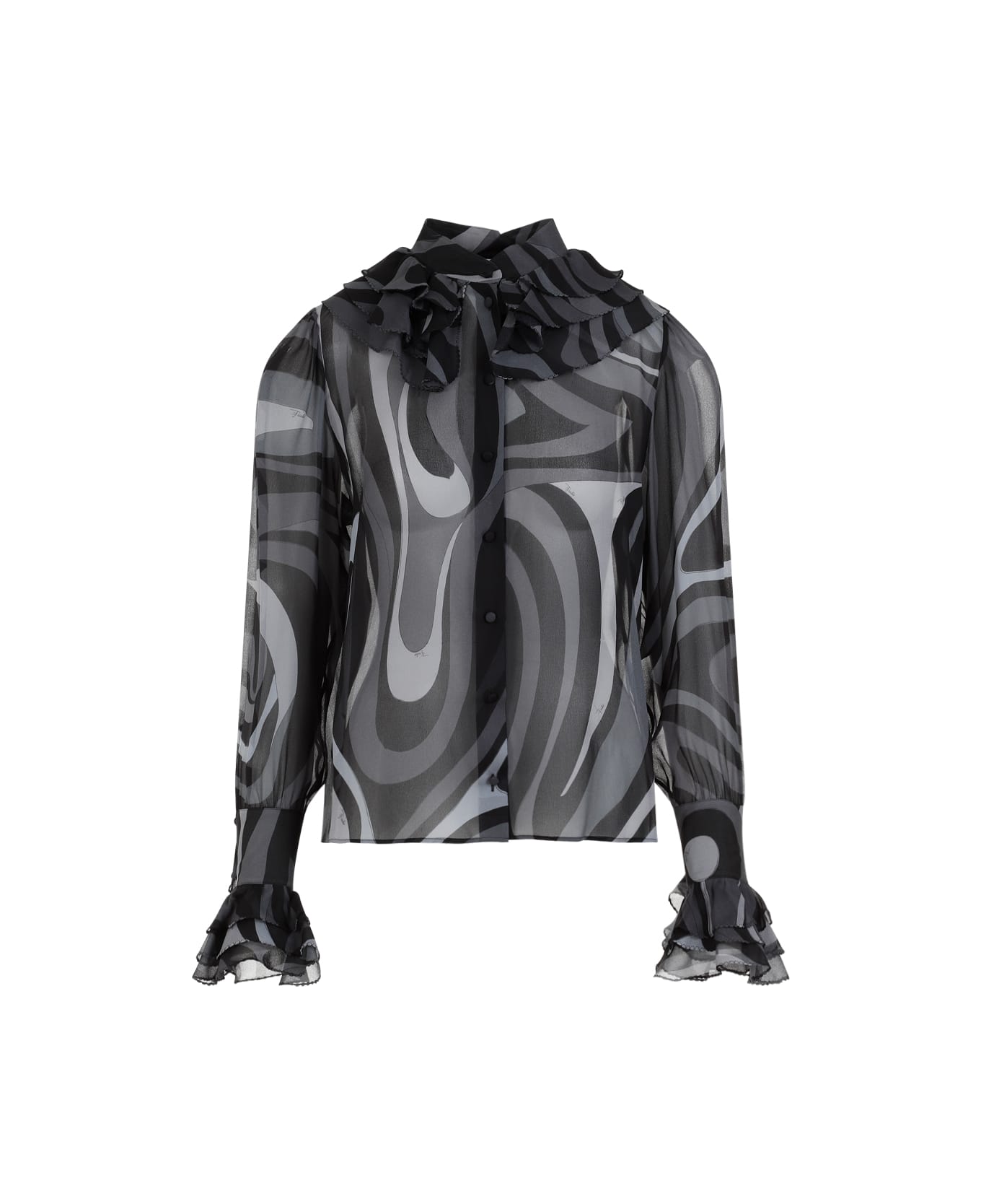 Pucci Ls Shirt - Grigio Nero