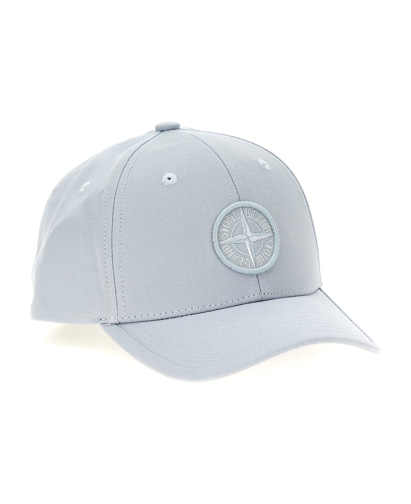 Stone Island Junior Logo Embroidery Cap - Light Blue