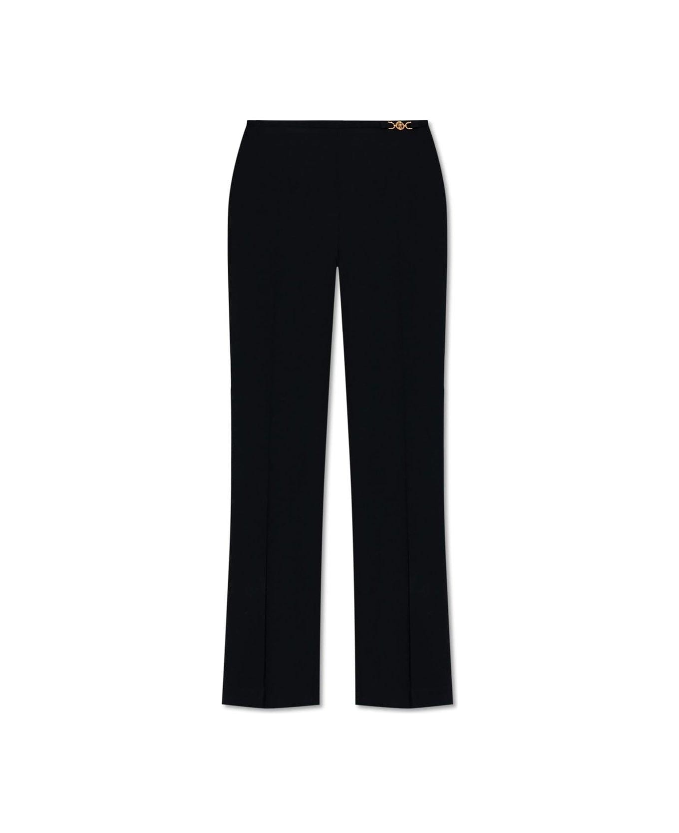 Versace High-waist Wide-leg Trousers - Nero