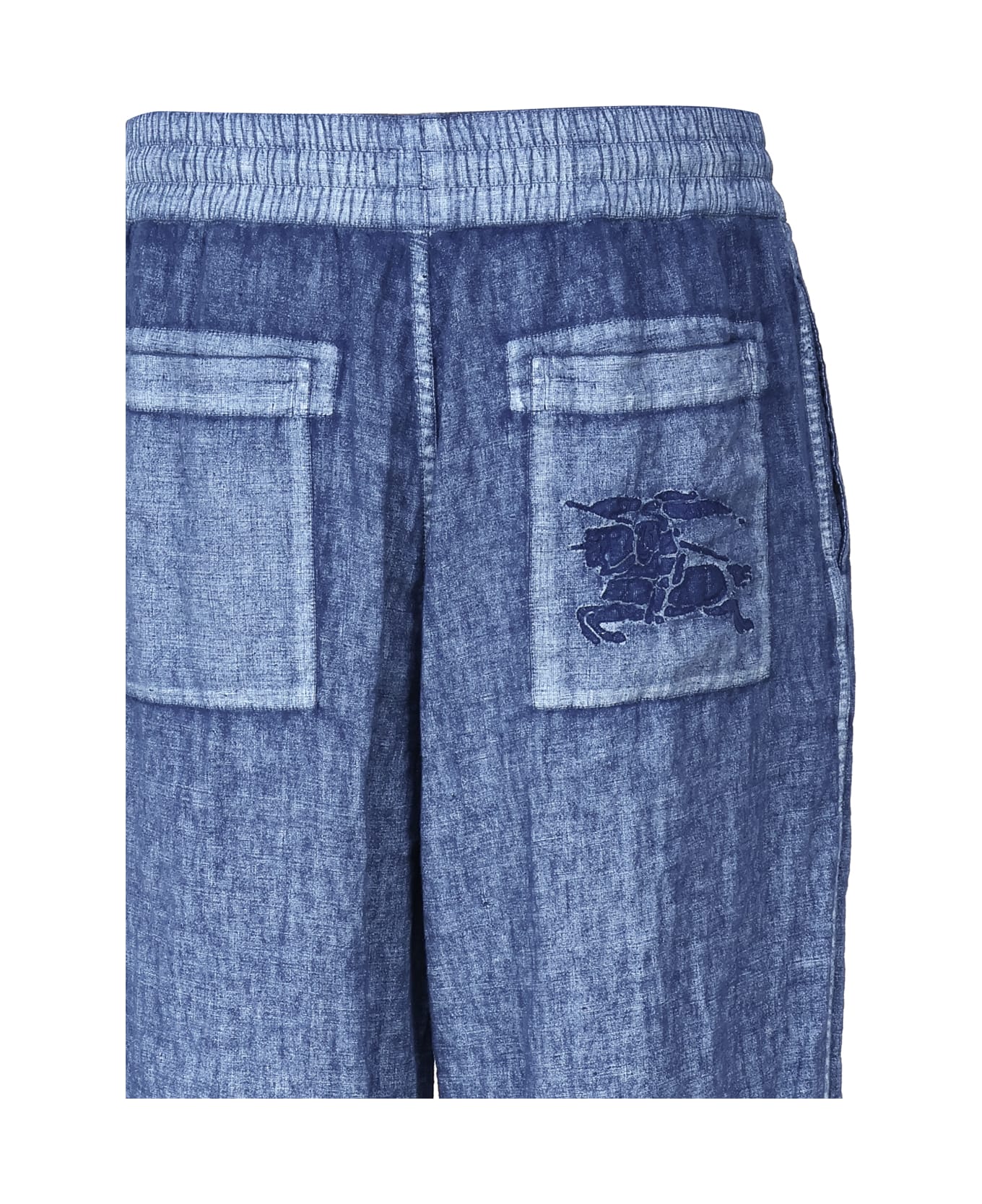 Burberry Ekd Motif Straight-leg Trousers - Denim