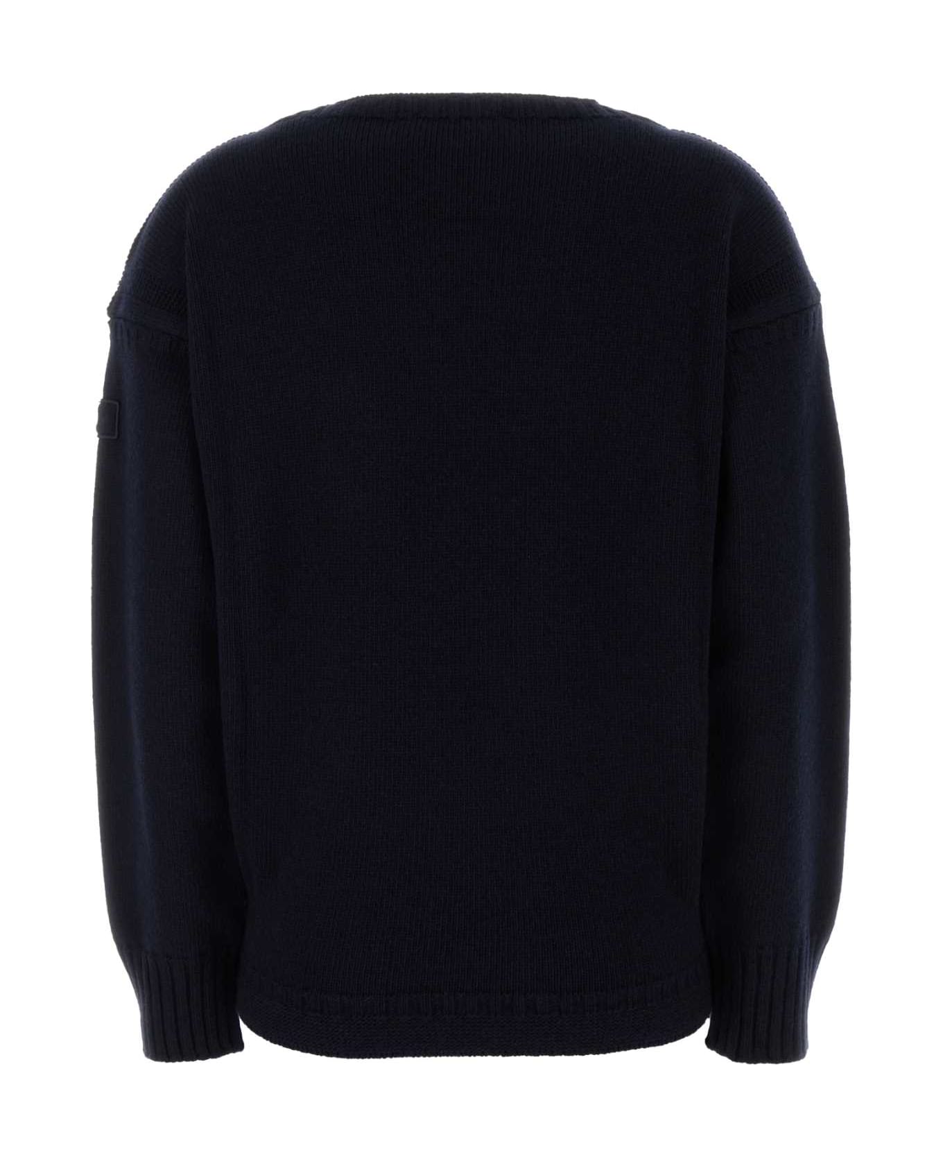 Chloé Dark Blue Wool Blend Sweater - NAVY