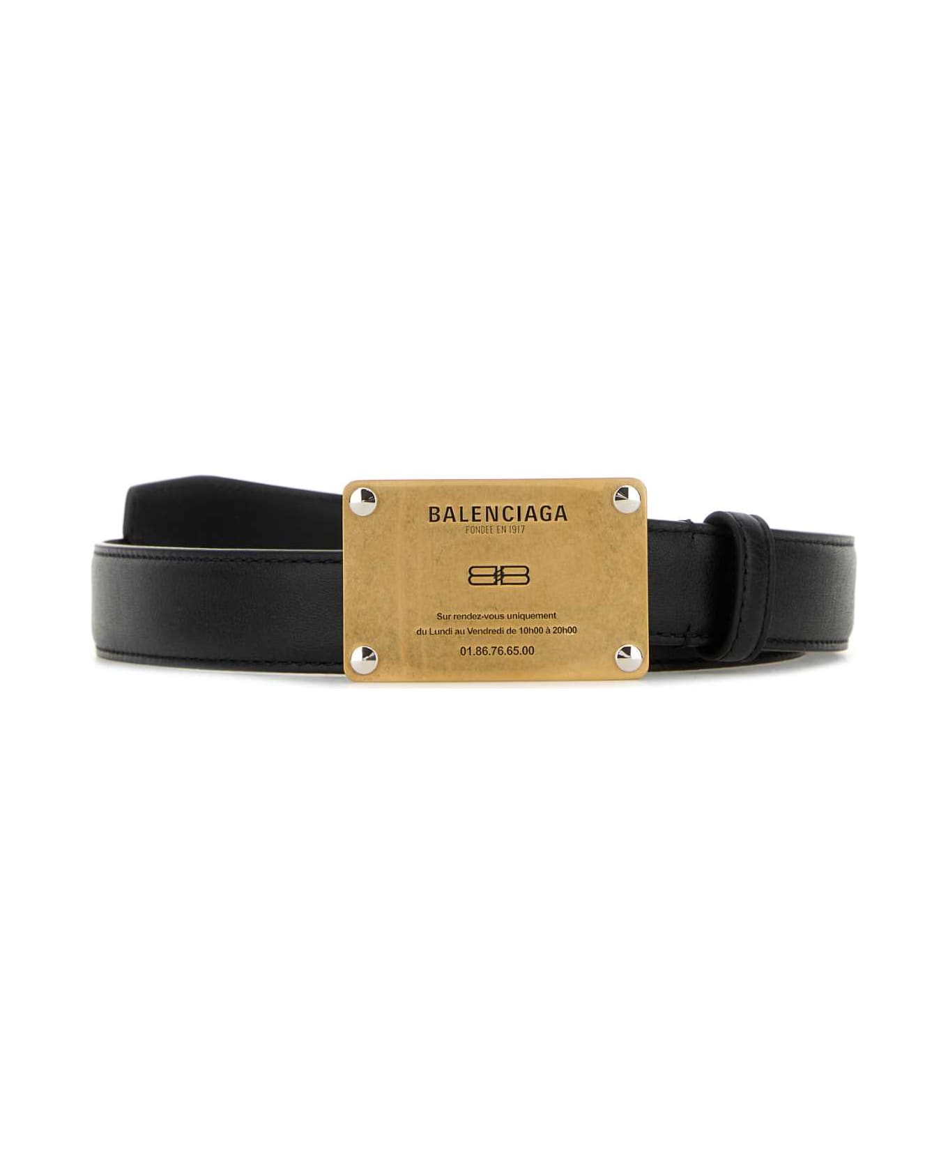 Balenciaga Black Leather Lola Belt - Black