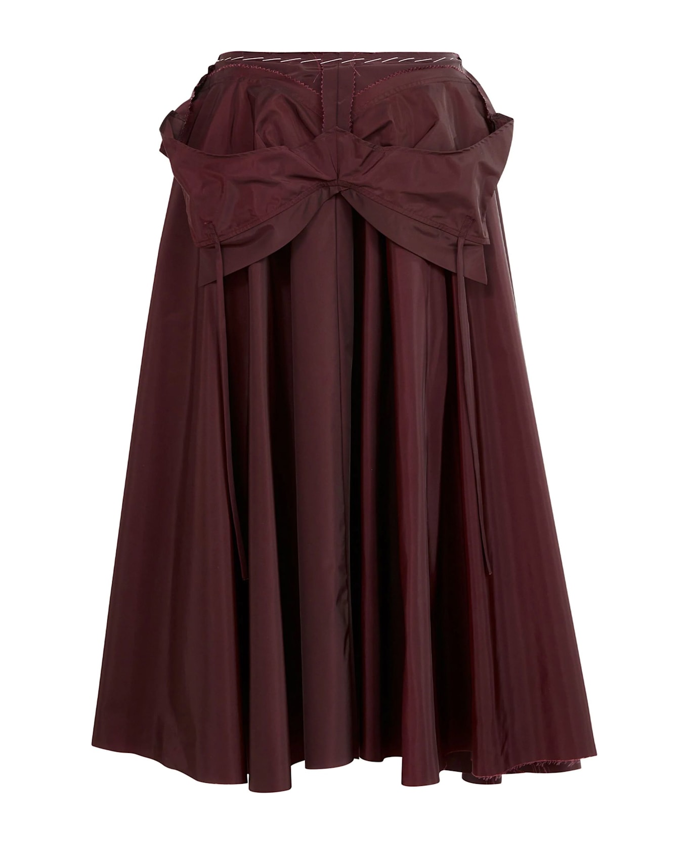 Maison Margiela Burgundy A-line Midi Skirt - Burgundy