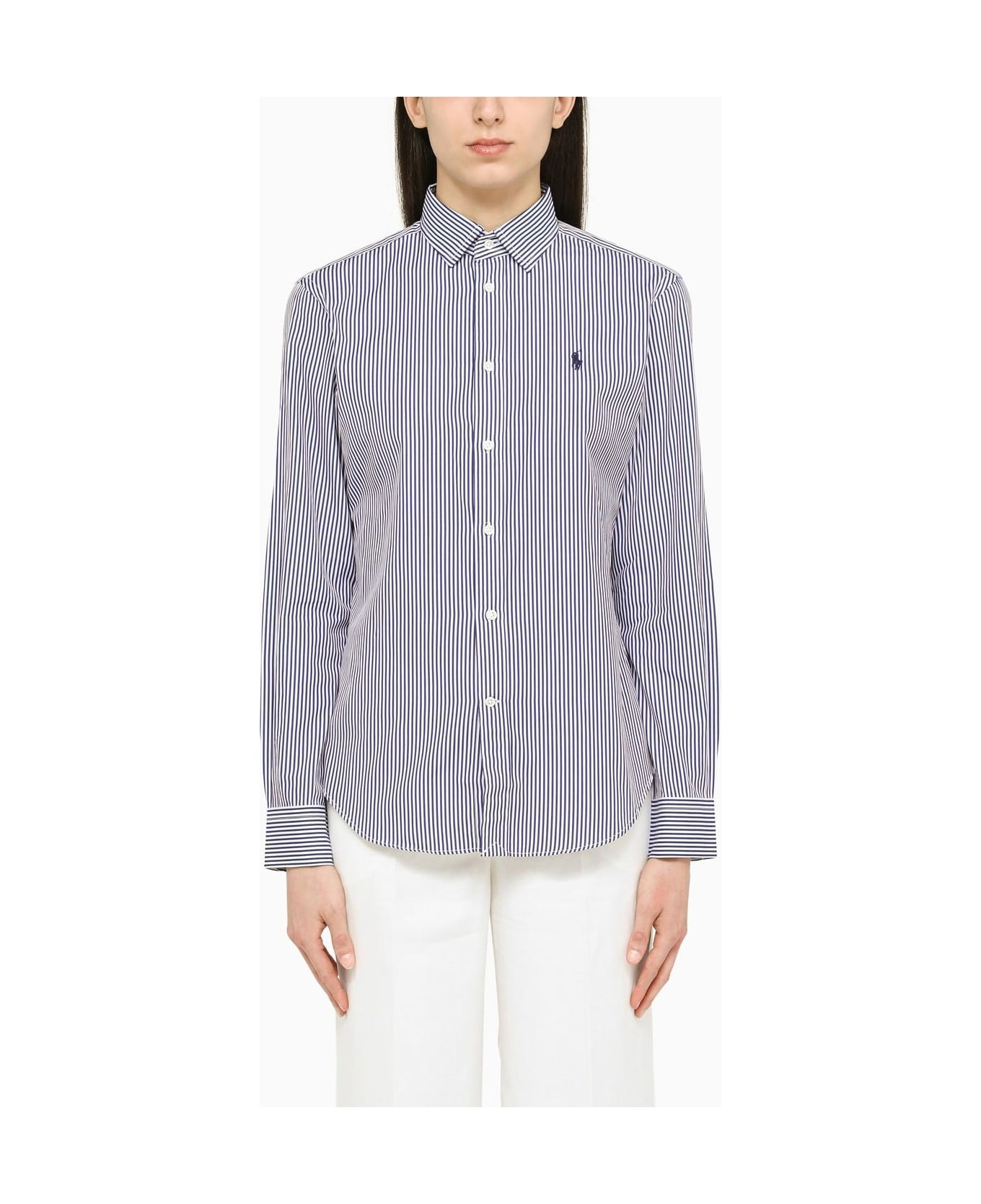 Ralph Lauren Stripe Shirt - White/Blue