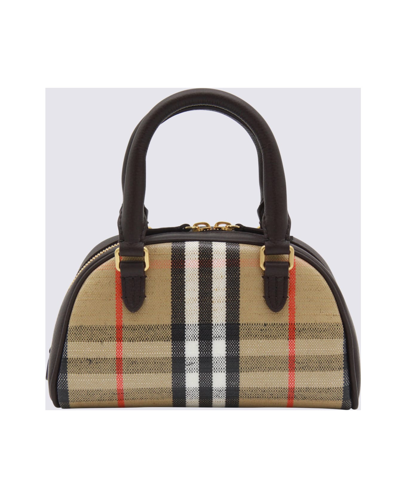 Burberry Beige Cotton Ll Highlands Mini Bowling Top Handle Bag - SAND