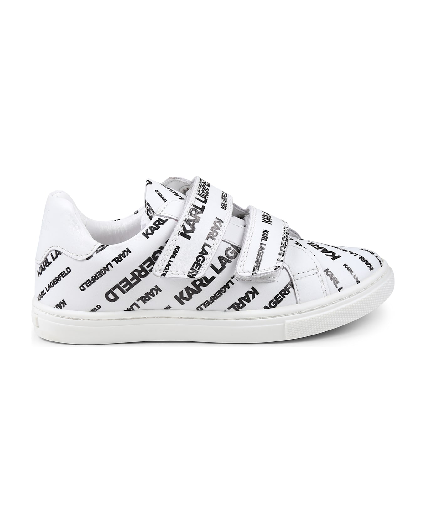 Karl Lagerfeld Kids White Sneakers For Boy With Logo - White