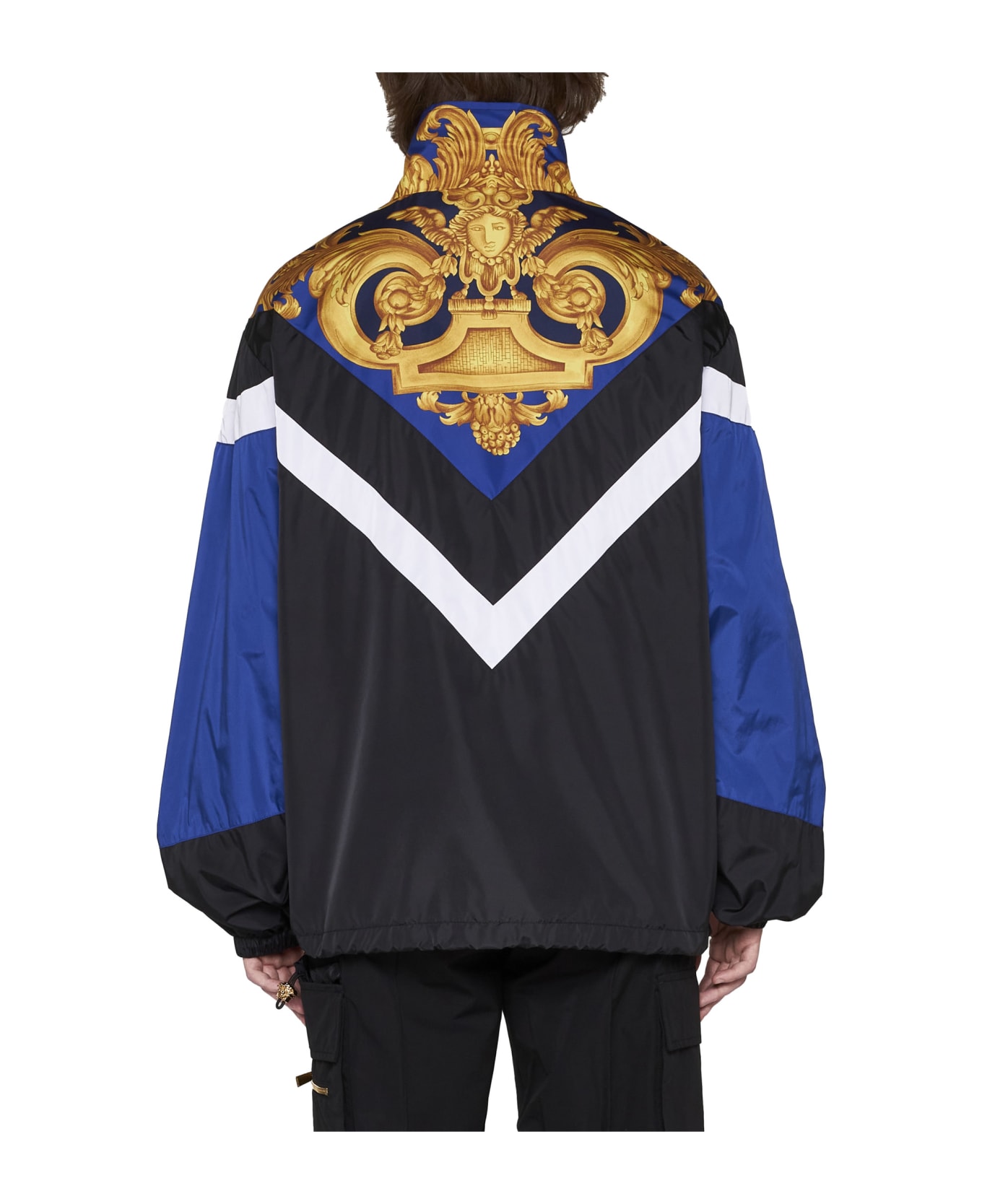 Versace Multicolor Nylon Barocco Jacket - Blue ジャケット