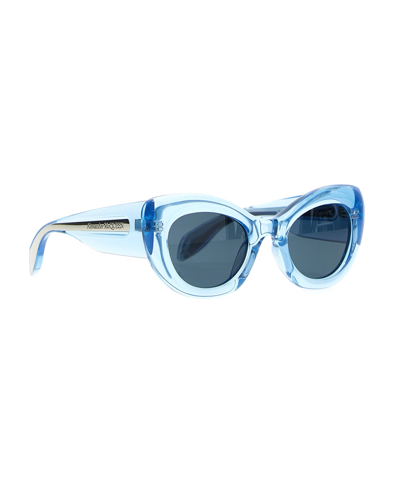 Alexander McQueen 'the Curve Cat-eye' Sunglasses - Light Blue