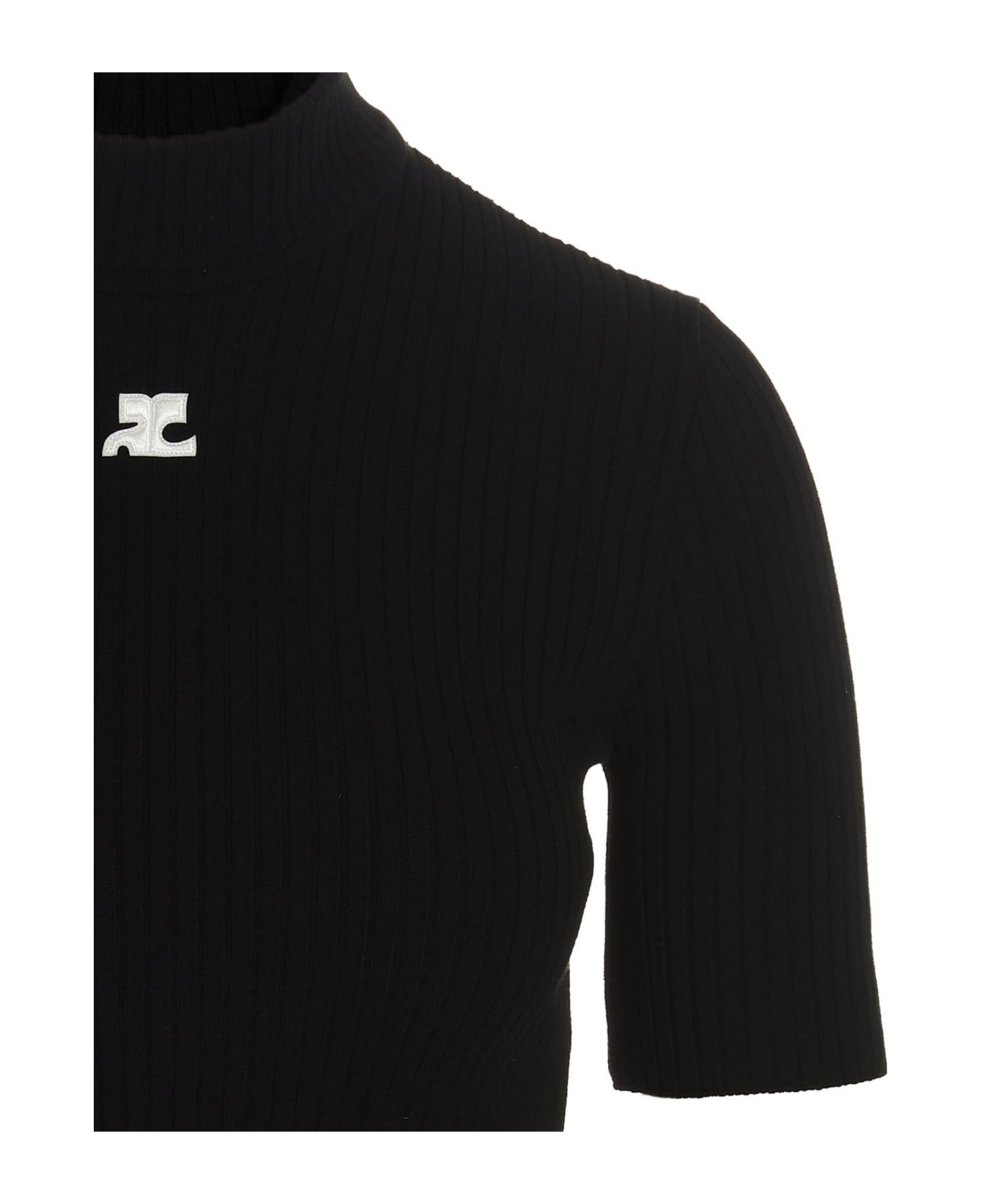 Courrèges 'rib Knit' Sweater - Black ニットウェア