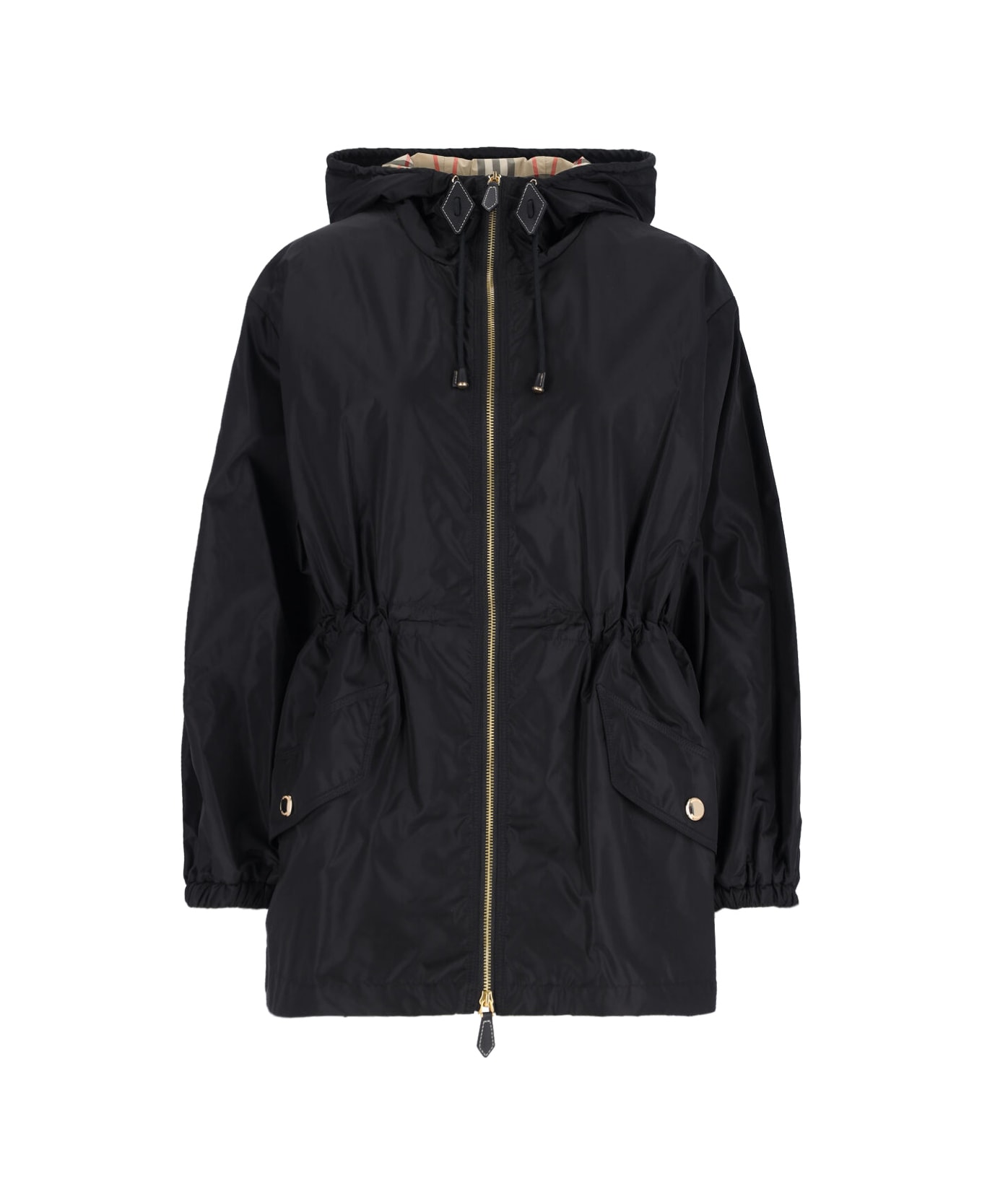 Burberry 
check
 Zip Jacket - Black  