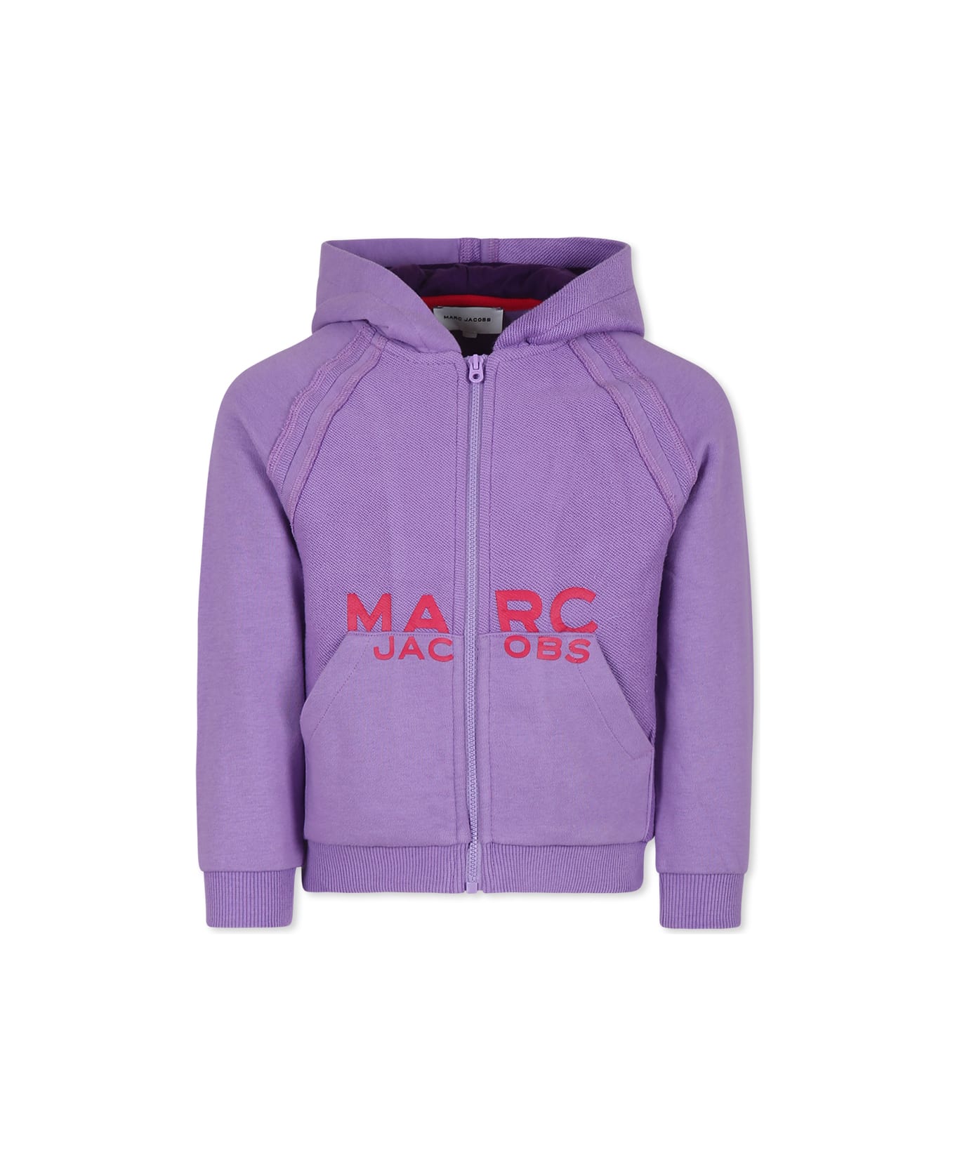 Little Marc Jacobs Purple Sweatshirt For Girl With Logo - Violetto