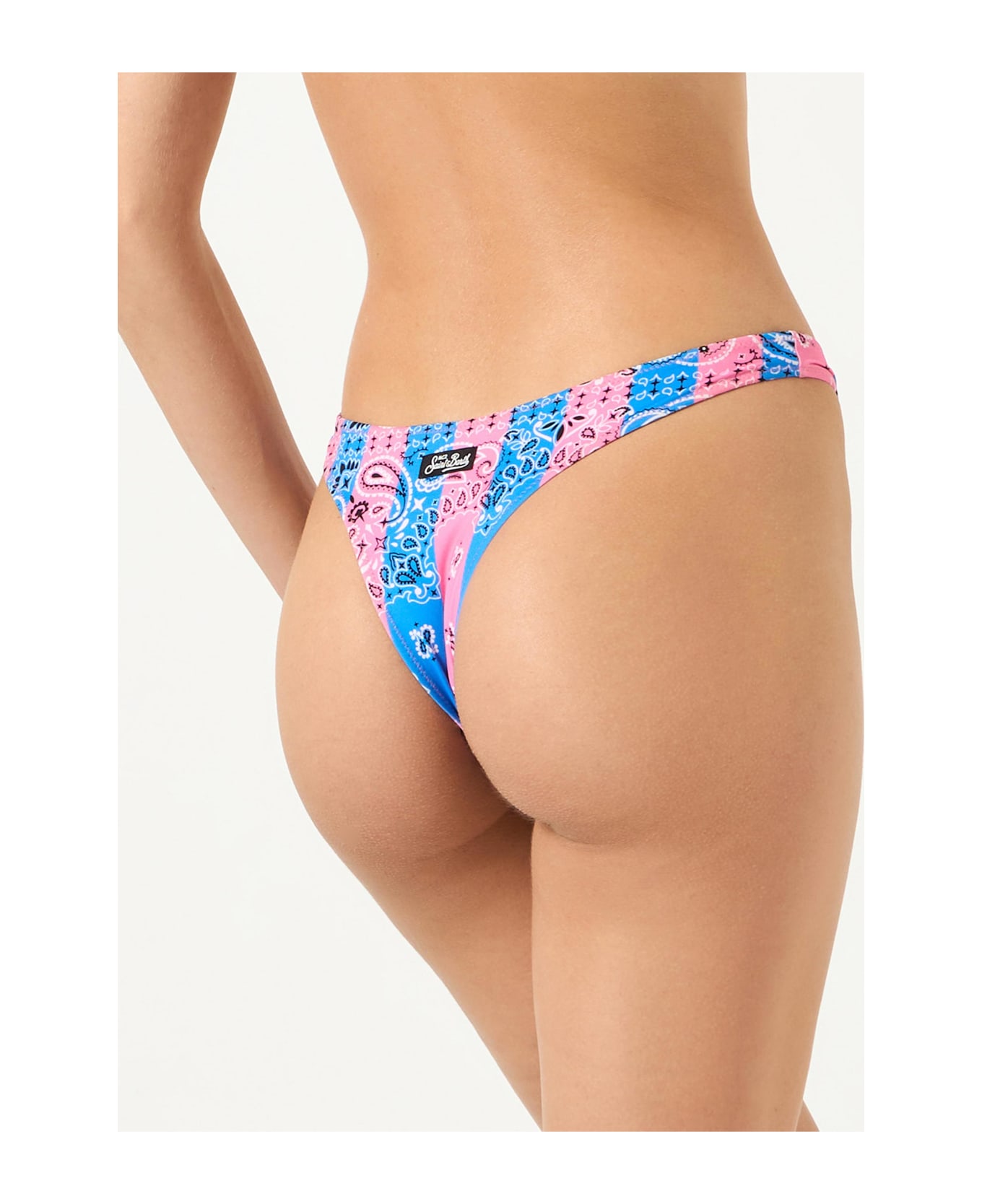 MC2 Saint Barth Woman Cheeky Swim Briefs With Bandanna Print - BLUE