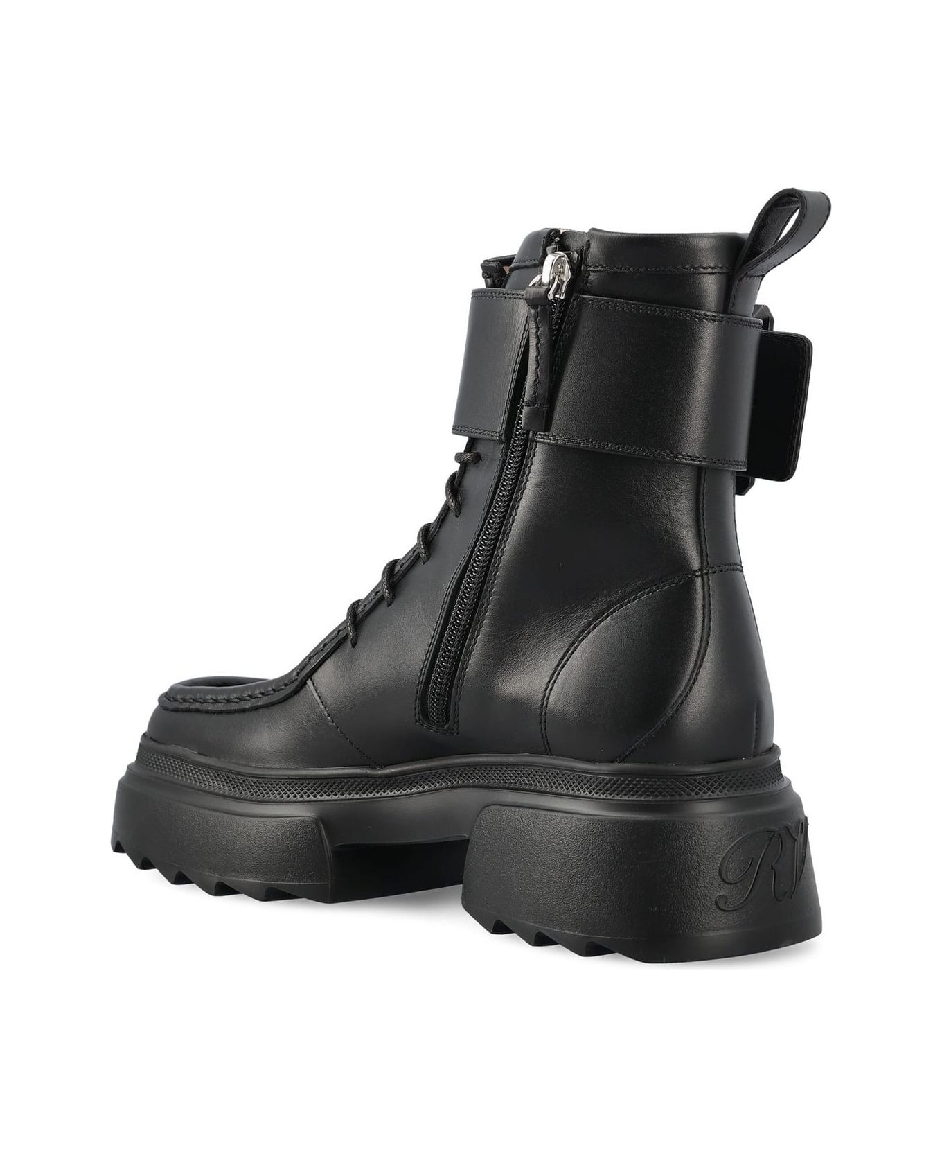 Roger Vivier Embellished Lace-up Boots - Black