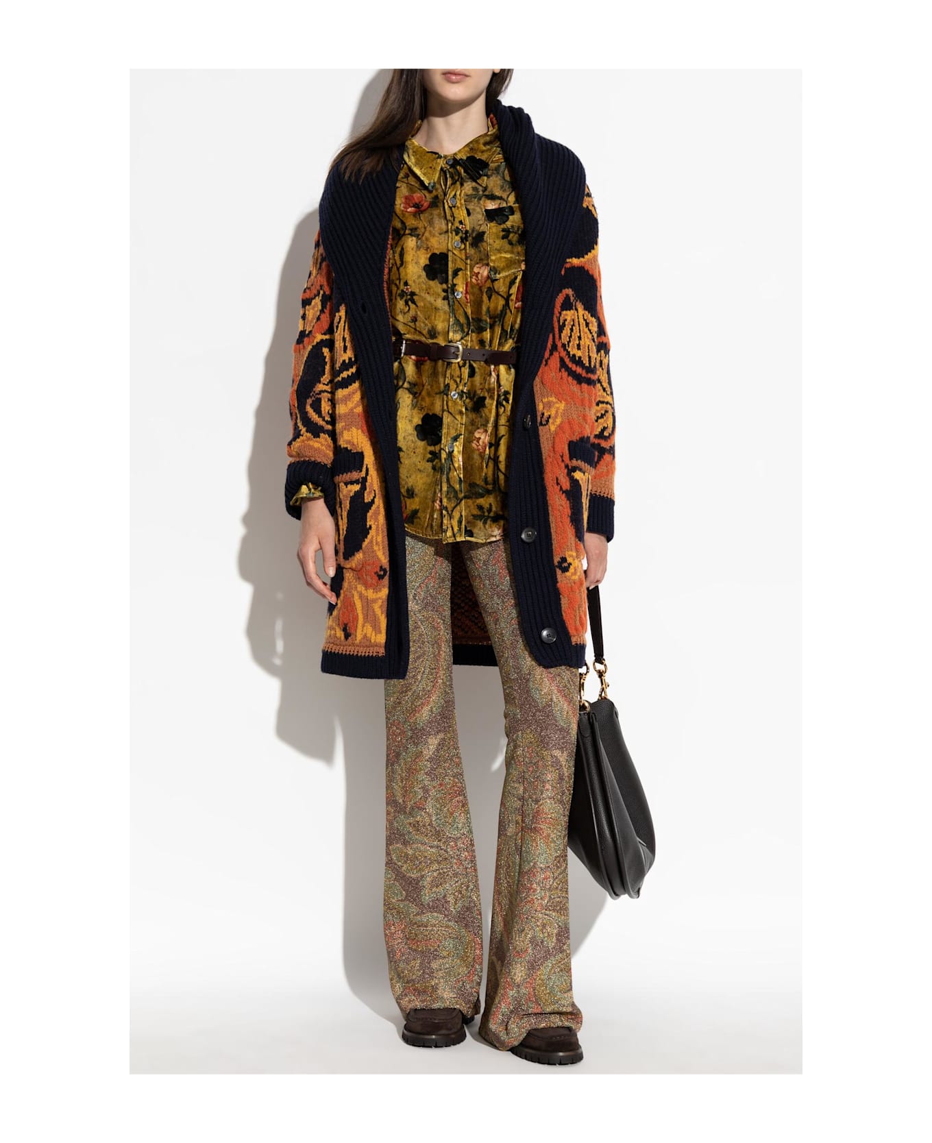 Etro Patterned Loose-fit Cardigan - ORANGE