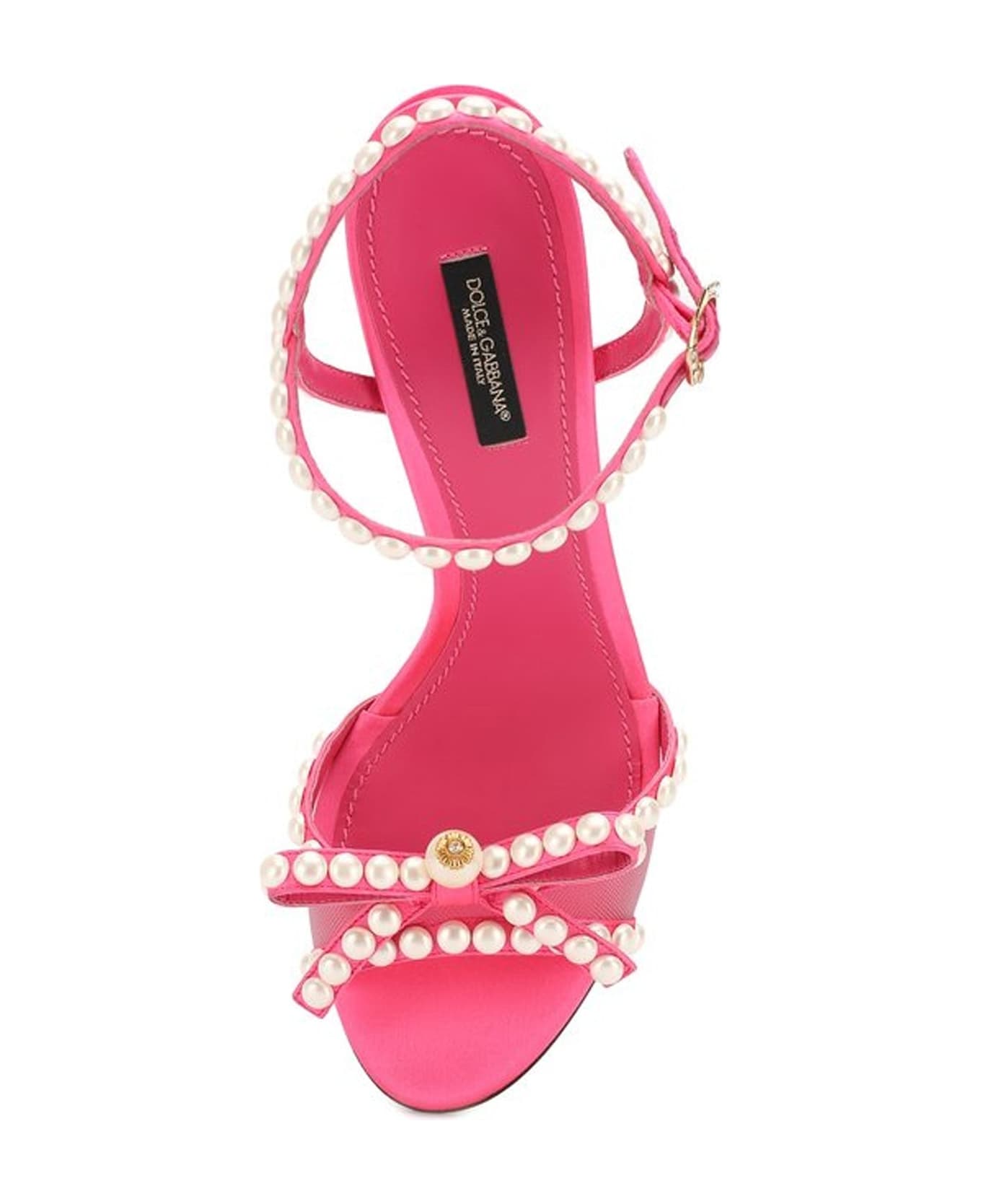 Dolce & Gabbana Pearl-embellished Sandals - Pink サンダル