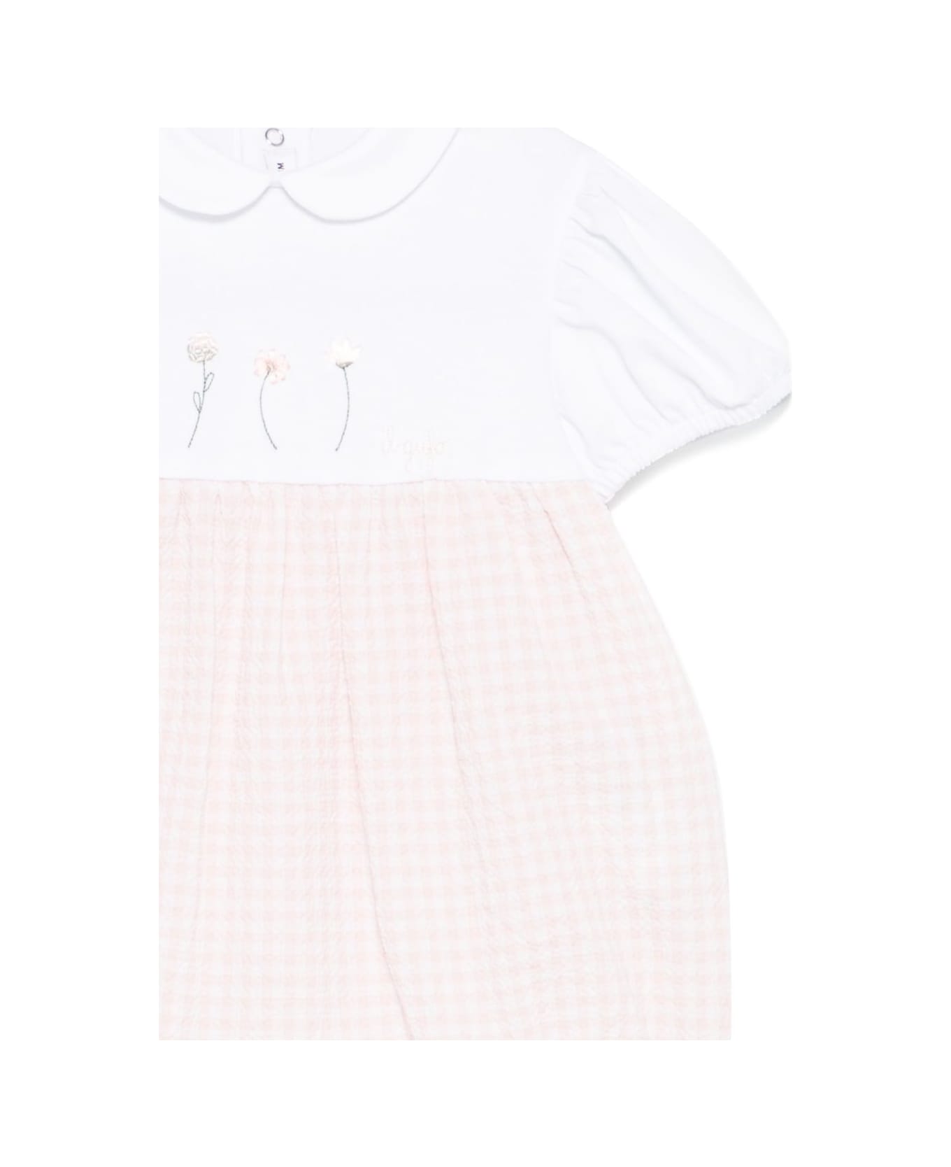 Il Gufo Checkered Bodysuit - Pink